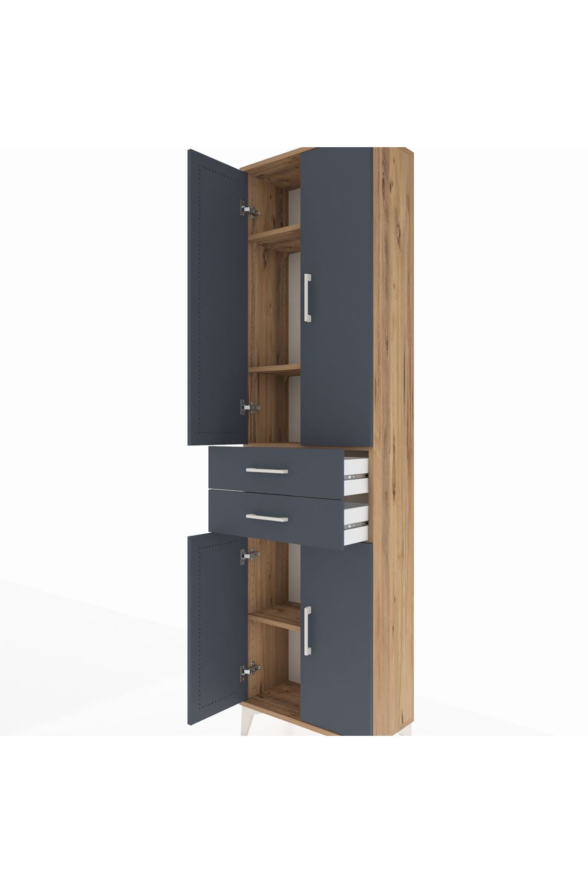 Arges Dolap 4 Raflı 2 Çekmeceli 4 Kapaklı 60x30x221 - S29M196V8A
