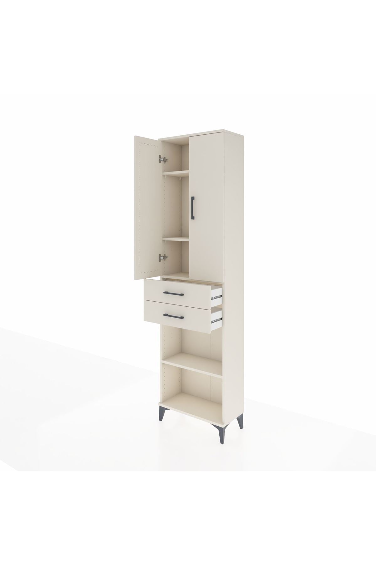 Arges Dolap 4 Raflı 2 Çekmeceli 2 Kapaklı 60x30x221 - S29M197V1A