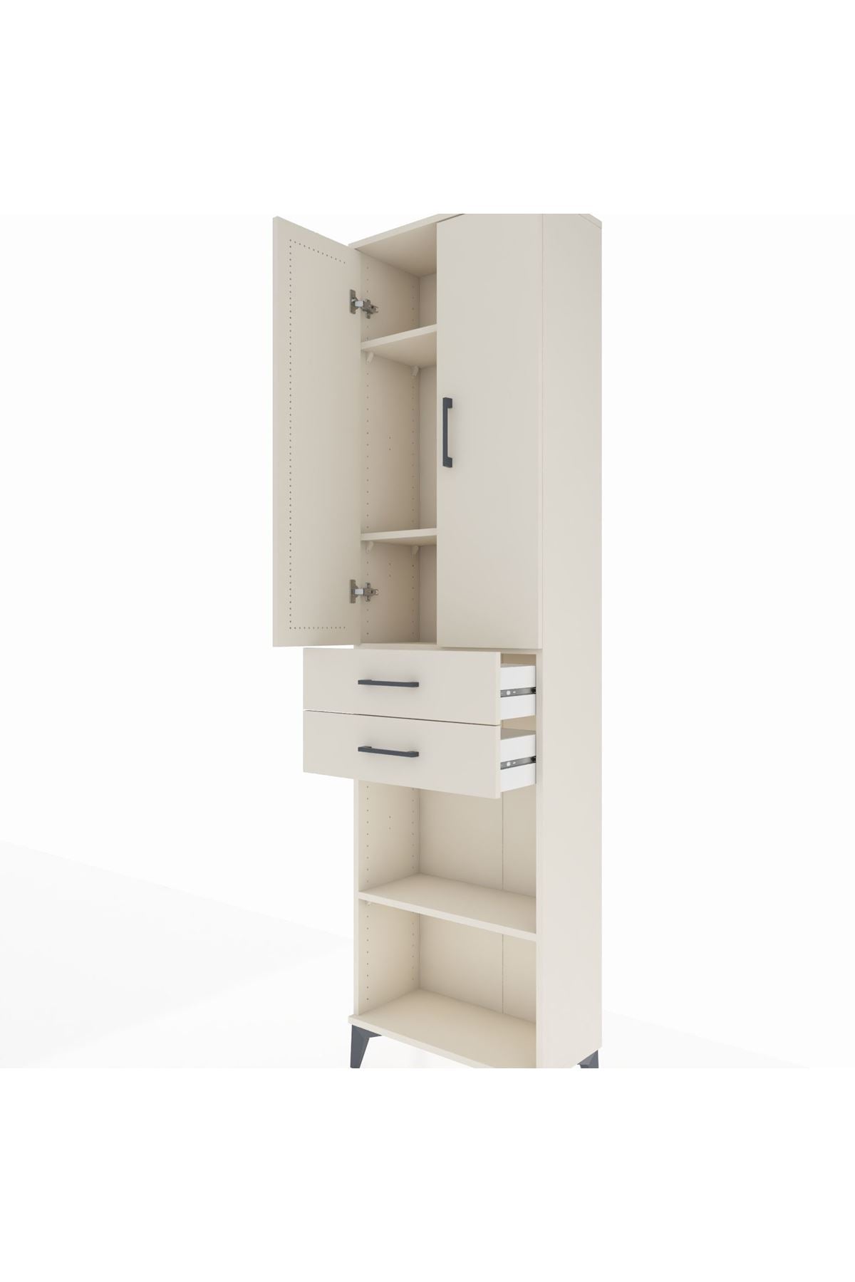 Arges Dolap 4 Raflı 2 Çekmeceli 2 Kapaklı 60x30x221 - S29M197V1A