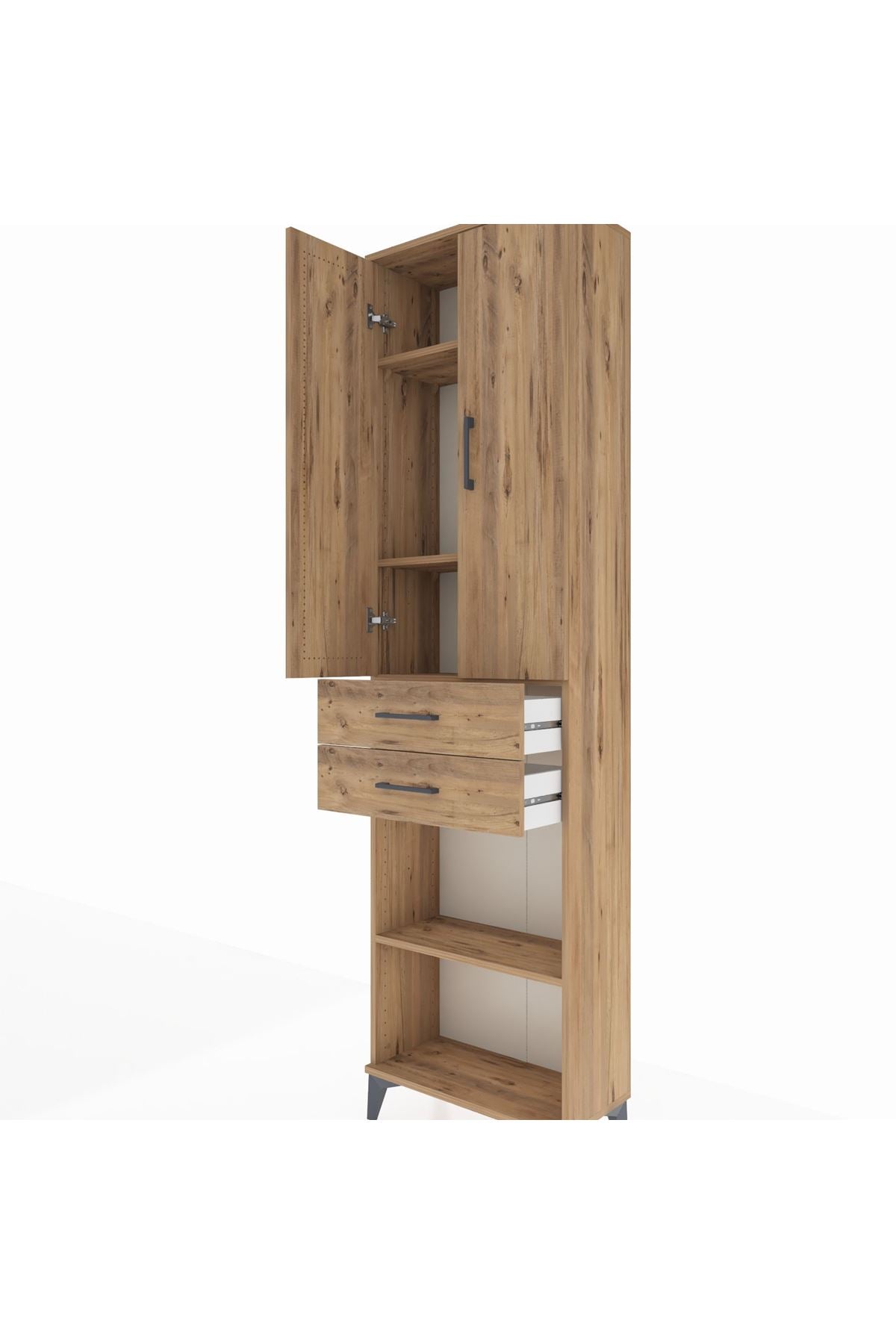 Arges Dolap 4 Raflı 2 Çekmeceli 2 Kapaklı 60x30x221 - S29M197V9A
