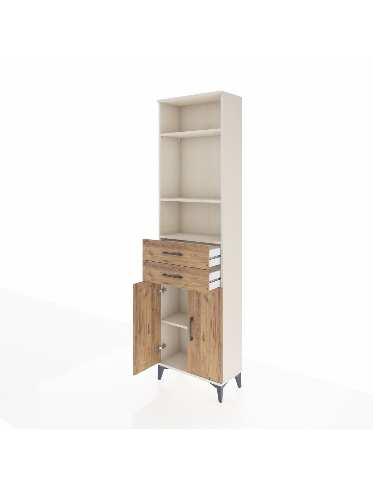 Arges Dolap 4 Raflı 2 Çekmeceli 2 Kapaklı 60x30x221 - S29M198V3A