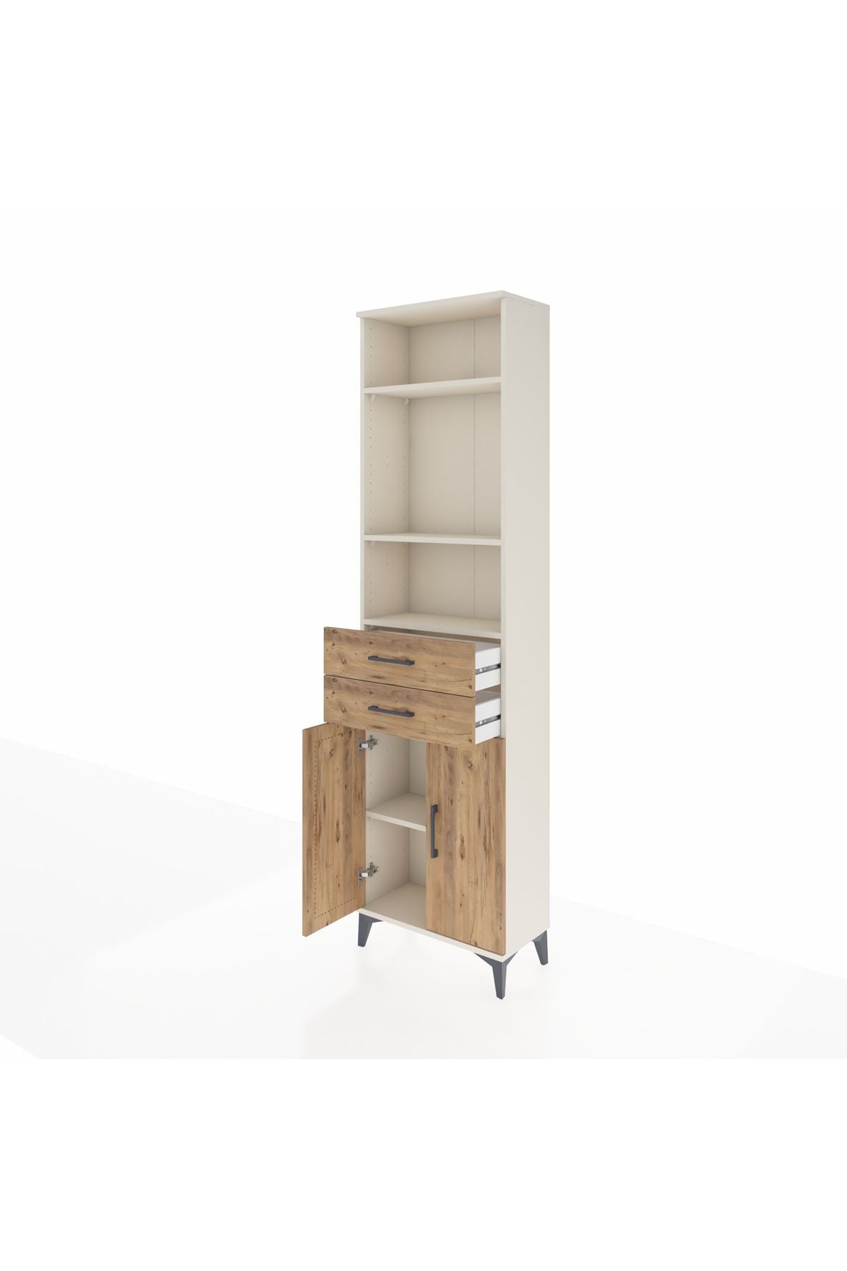 Arges Dolap 4 Raflı 2 Çekmeceli 2 Kapaklı 60x30x221 - S29M198V3A