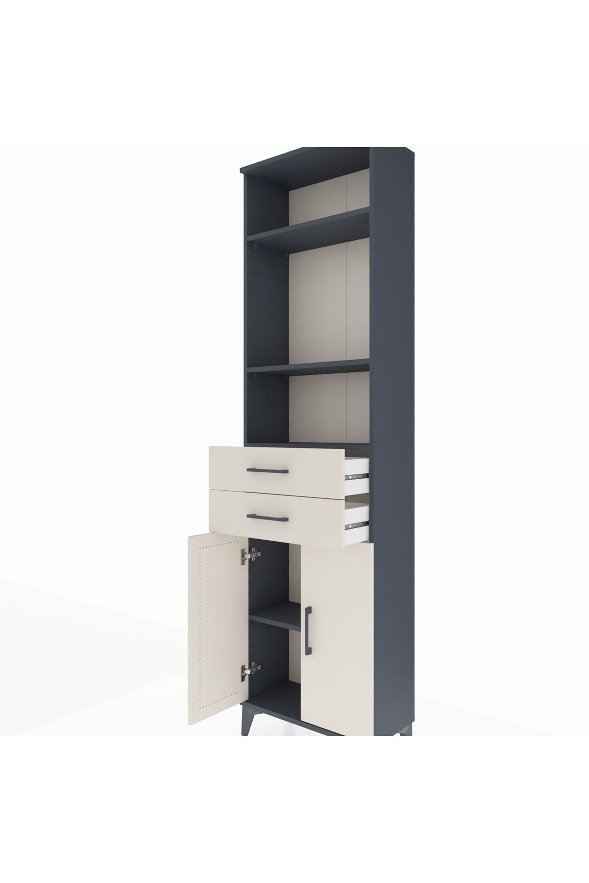 Arges Dolap 4 Raflı 2 Çekmeceli 2 Kapaklı 60x30x221 - S29M198V4A