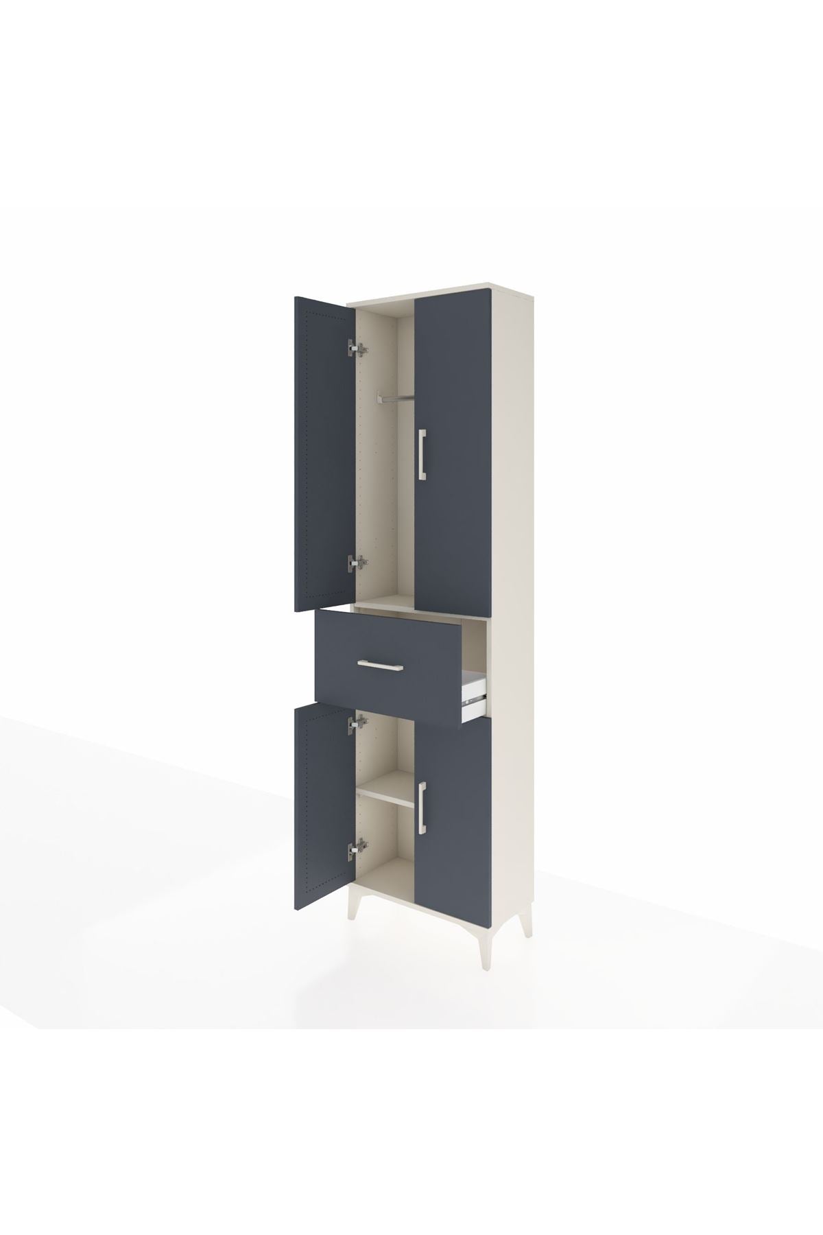 Arges Dolap 2 Raflı Tek Çekmeceli Tek Askılı 60x30x221 - S29M200V2A