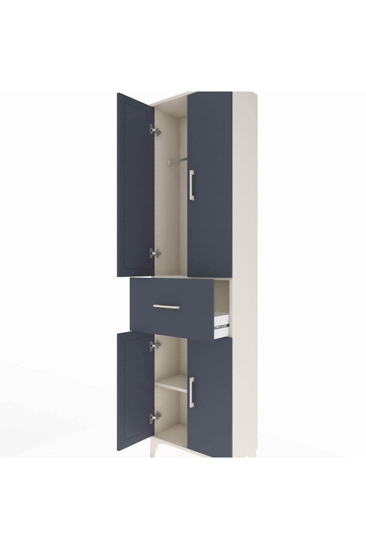 Arges Dolap 2 Raflı Tek Çekmeceli Tek Askılı 60x30x221 - S29M200V2A