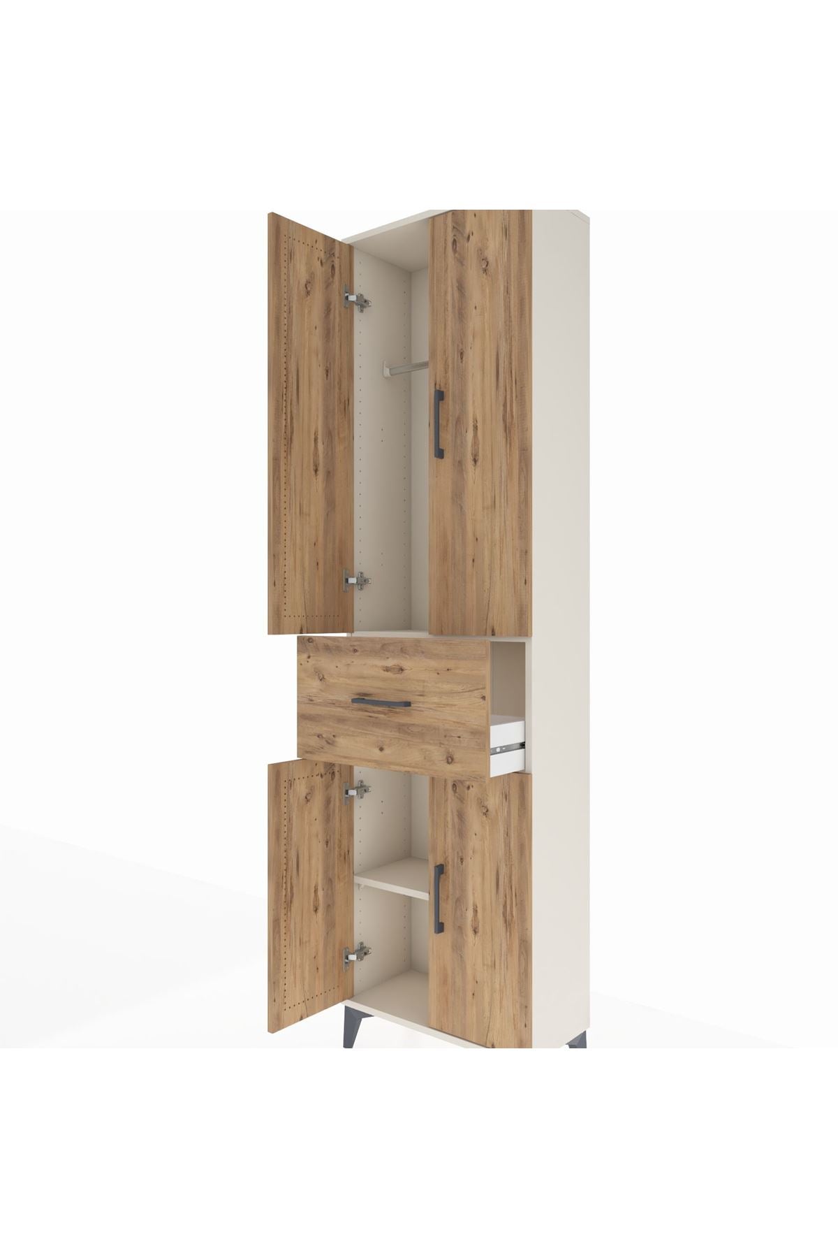 Arges Dolap 2 Raflı Tek Çekmeceli Tek Askılı 60x30x221 - S29M200V3A