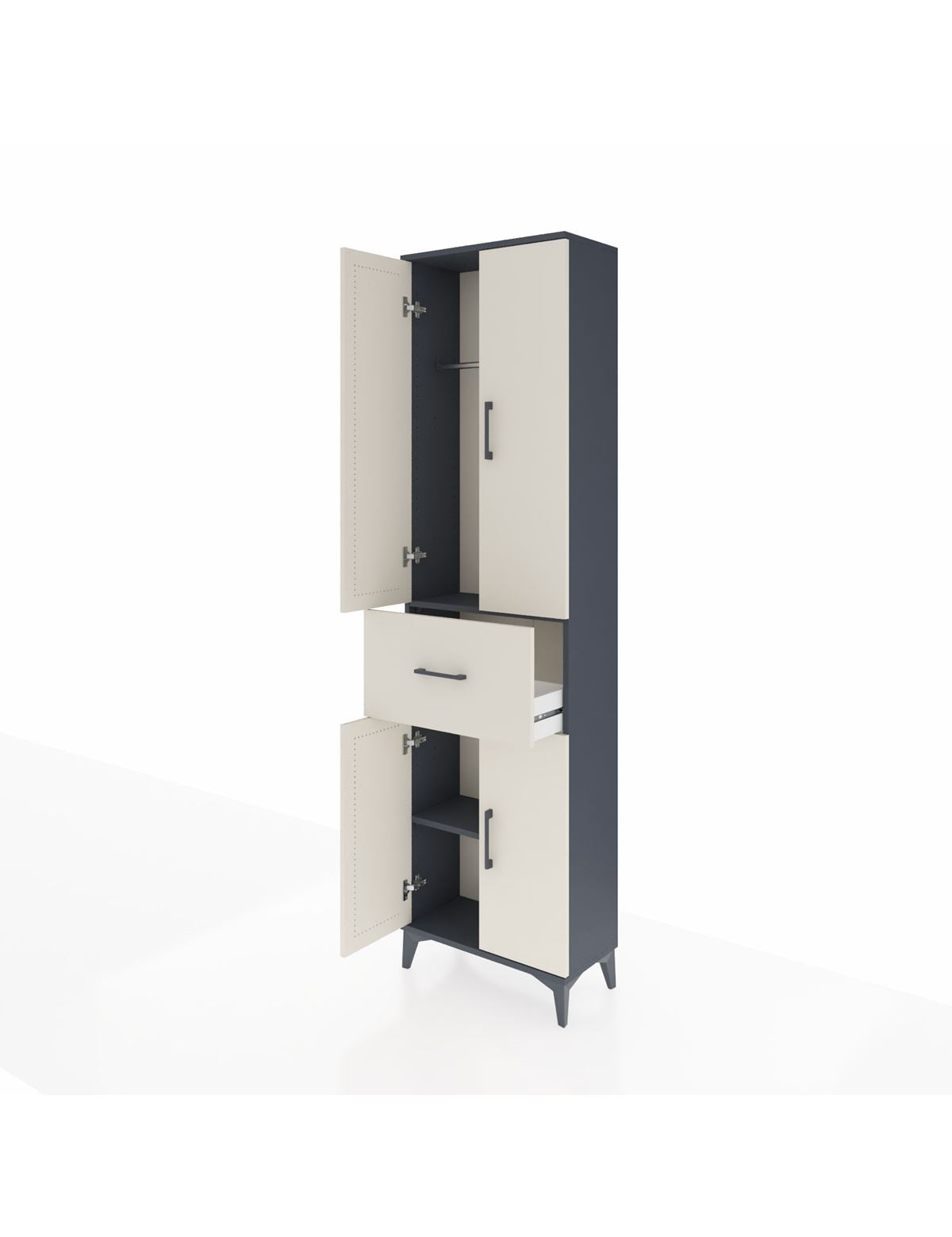 Arges Dolap 2 Raflı Tek Çekmeceli Tek Askılı 60x30x221 - S29M200V4A