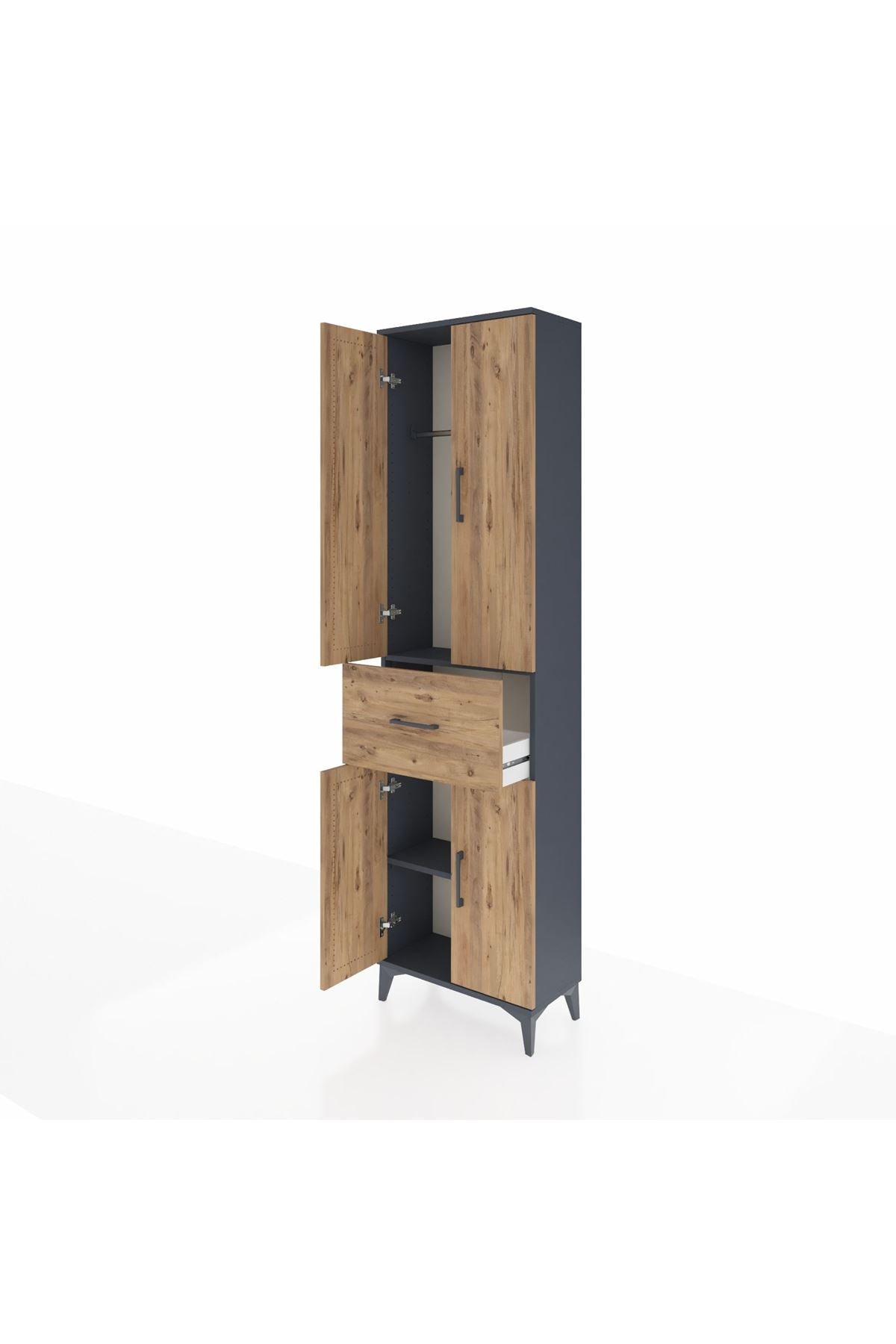 Arges Dolap 2 Raflı Tek Çekmeceli Tek Askılı 60x30x221 - S29M200V6A