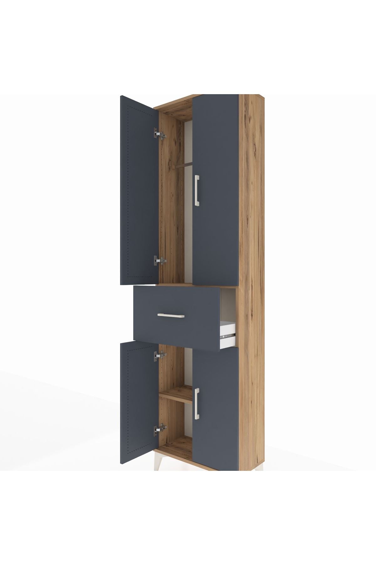 Arges Dolap 2 Raflı Tek Çekmeceli Tek Askılı 60x30x221 - S29M200V8A