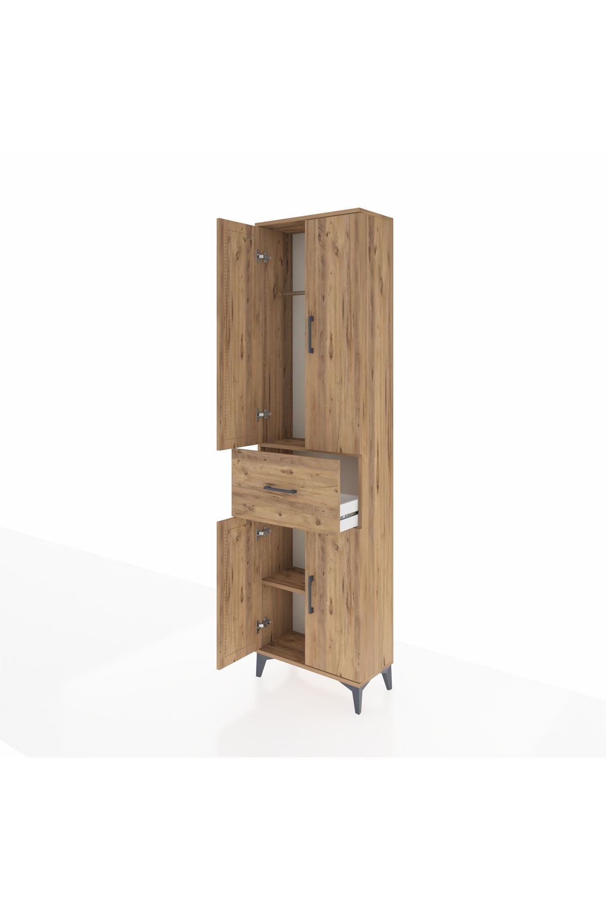 Arges Dolap 2 Raflı Tek Çekmeceli Tek Askılı 60x30x221 - S29M200V9A