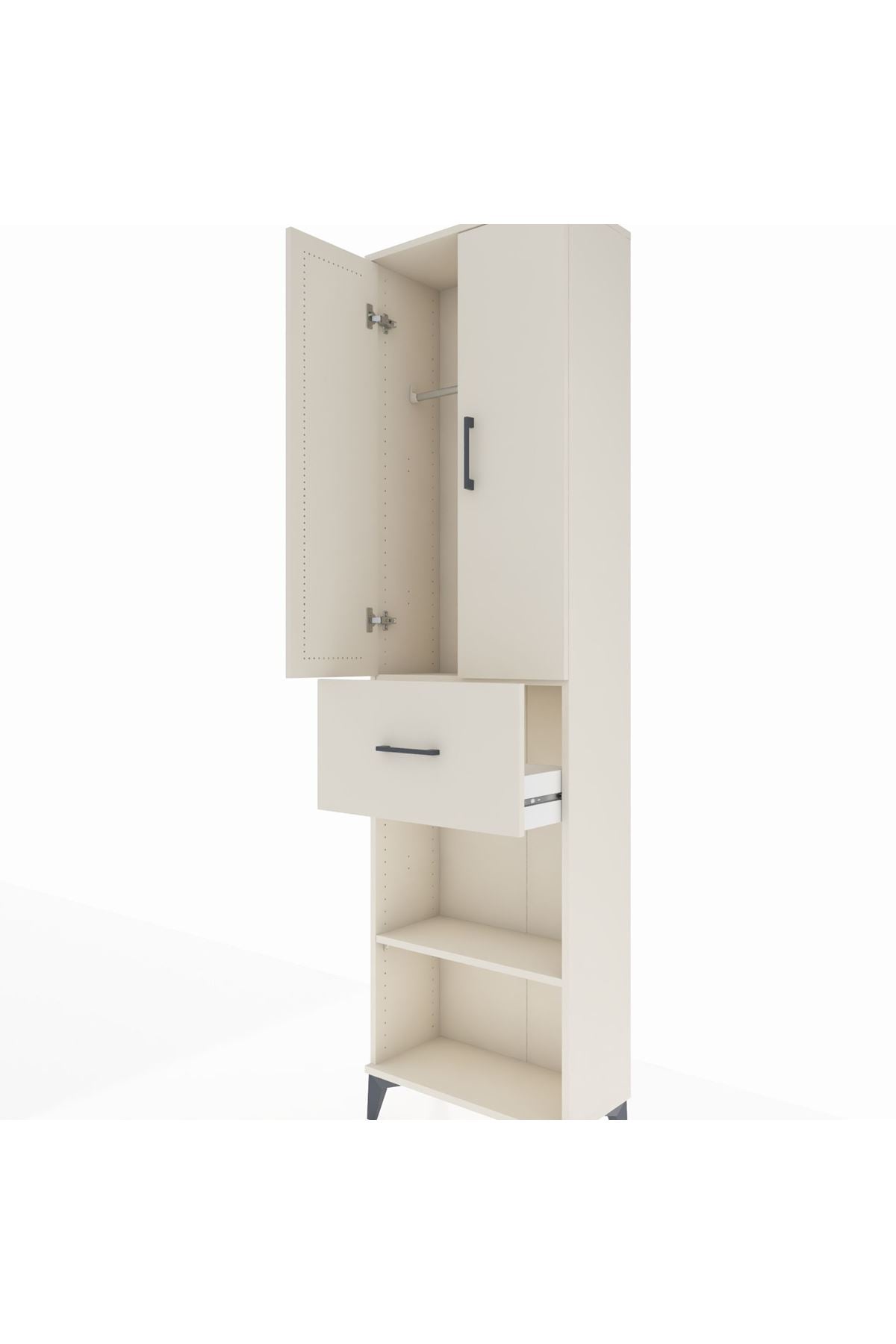 Arges Dolap 2 Raflı Tek Çekmeceli Tek Askılı 60x30x221 - S29M201V1A