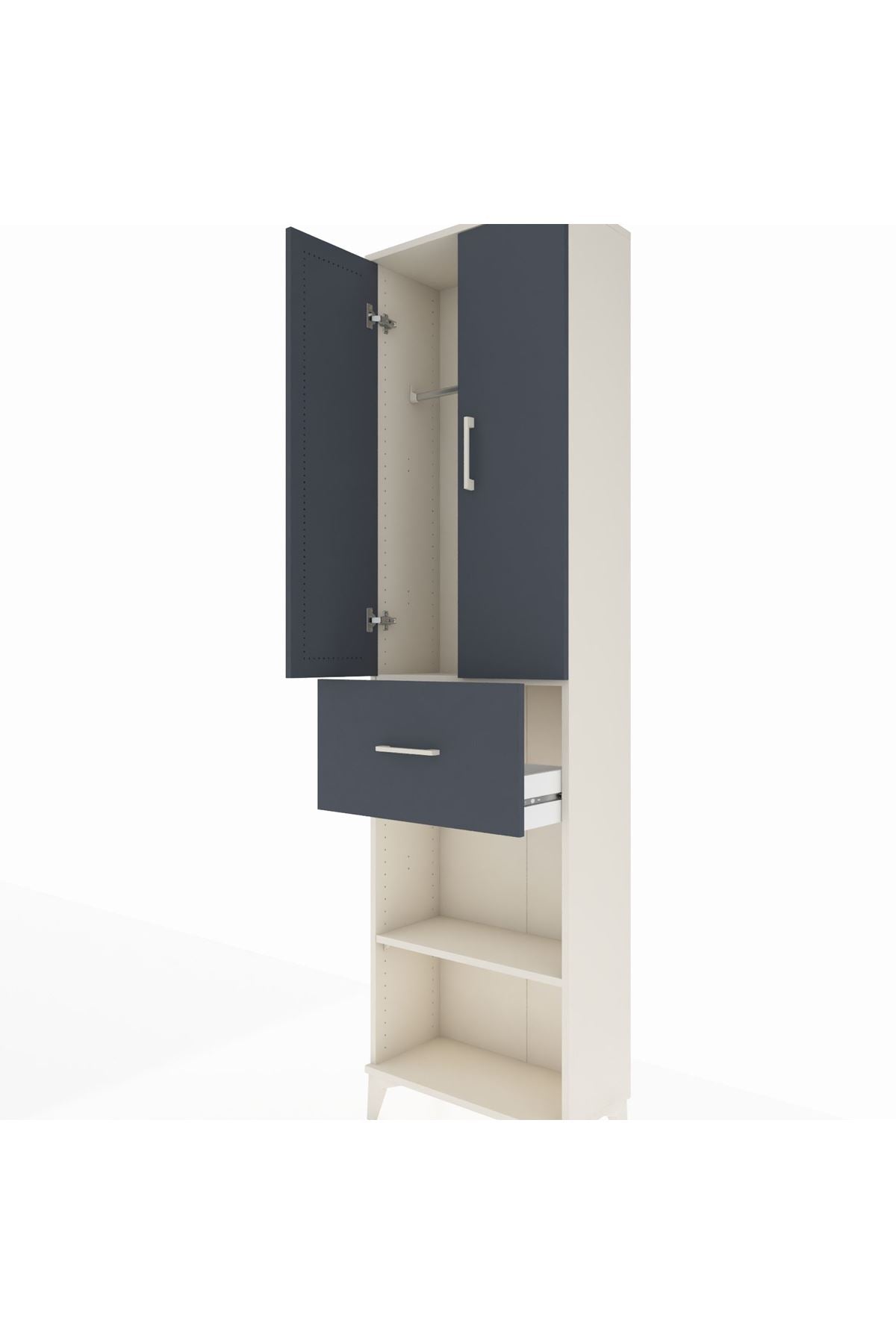 Arges Dolap 2 Raflı Tek Çekmeceli Tek Askılı 60x30x221 - S29M201V2A