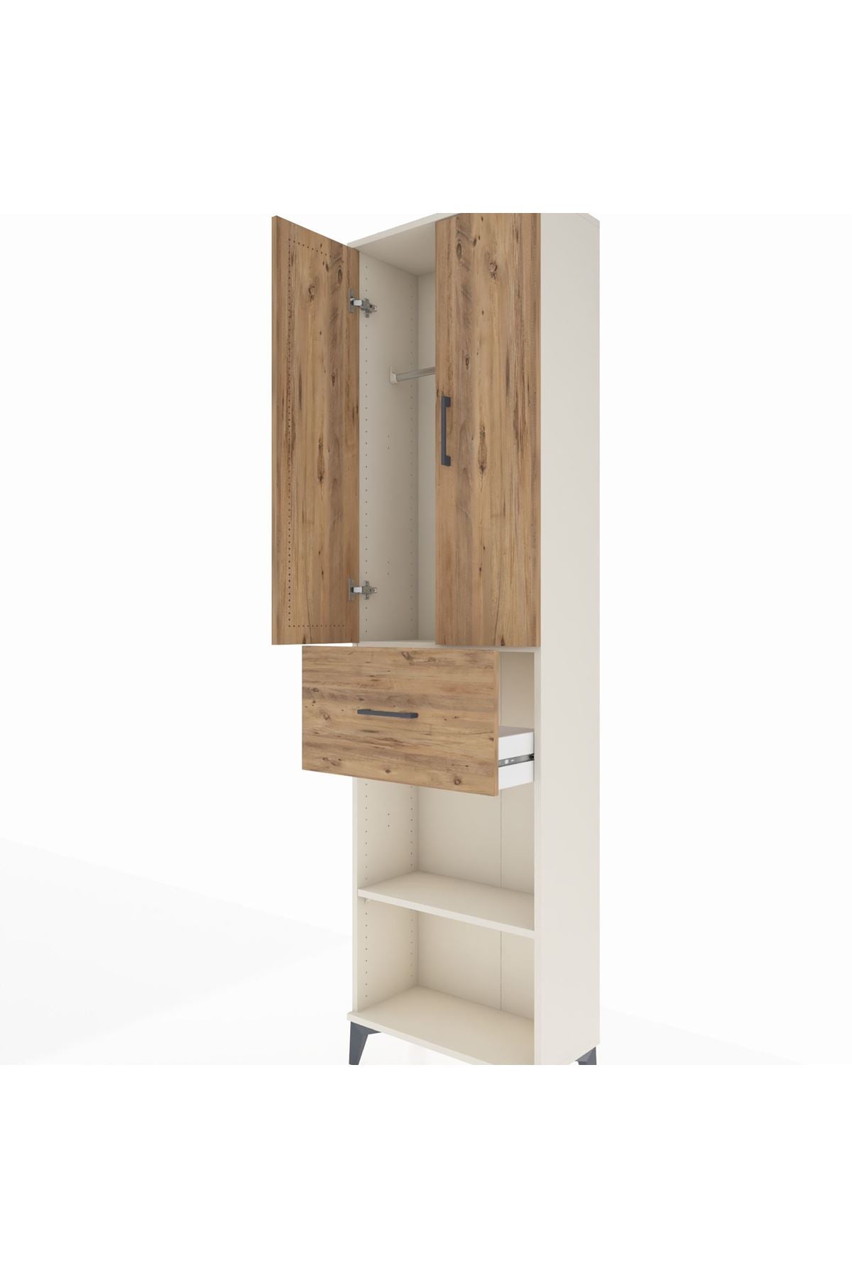 Arges Dolap 2 Raflı Tek Çekmeceli Tek Askılı 60x30x221 - S29M201V3A