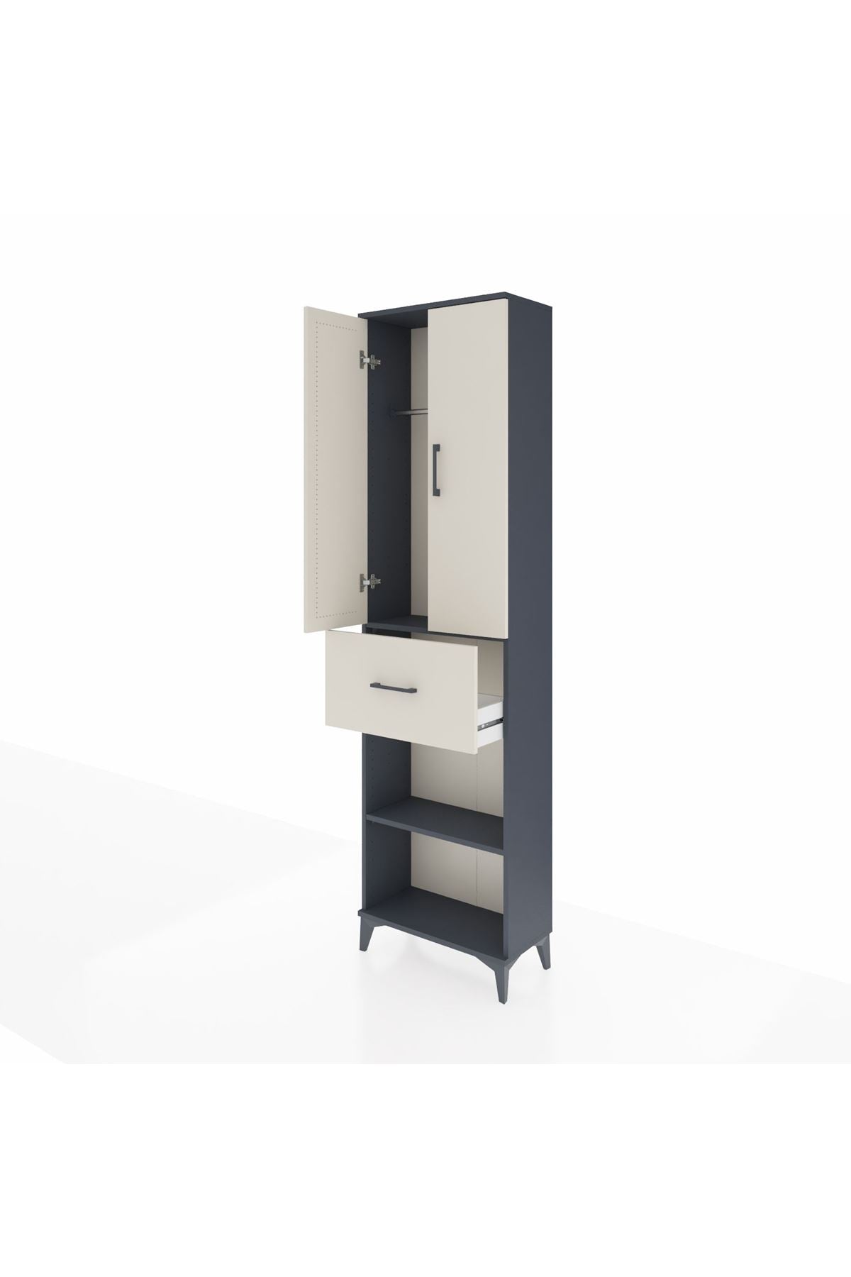 Arges Dolap 2 Raflı Tek Çekmeceli Tek Askılı 60x30x221 - S29M201V4A