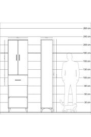 Arges Dolap 2 Raflı Tek Çekmeceli Tek Askılı 60x30x221 - S29M201V5A