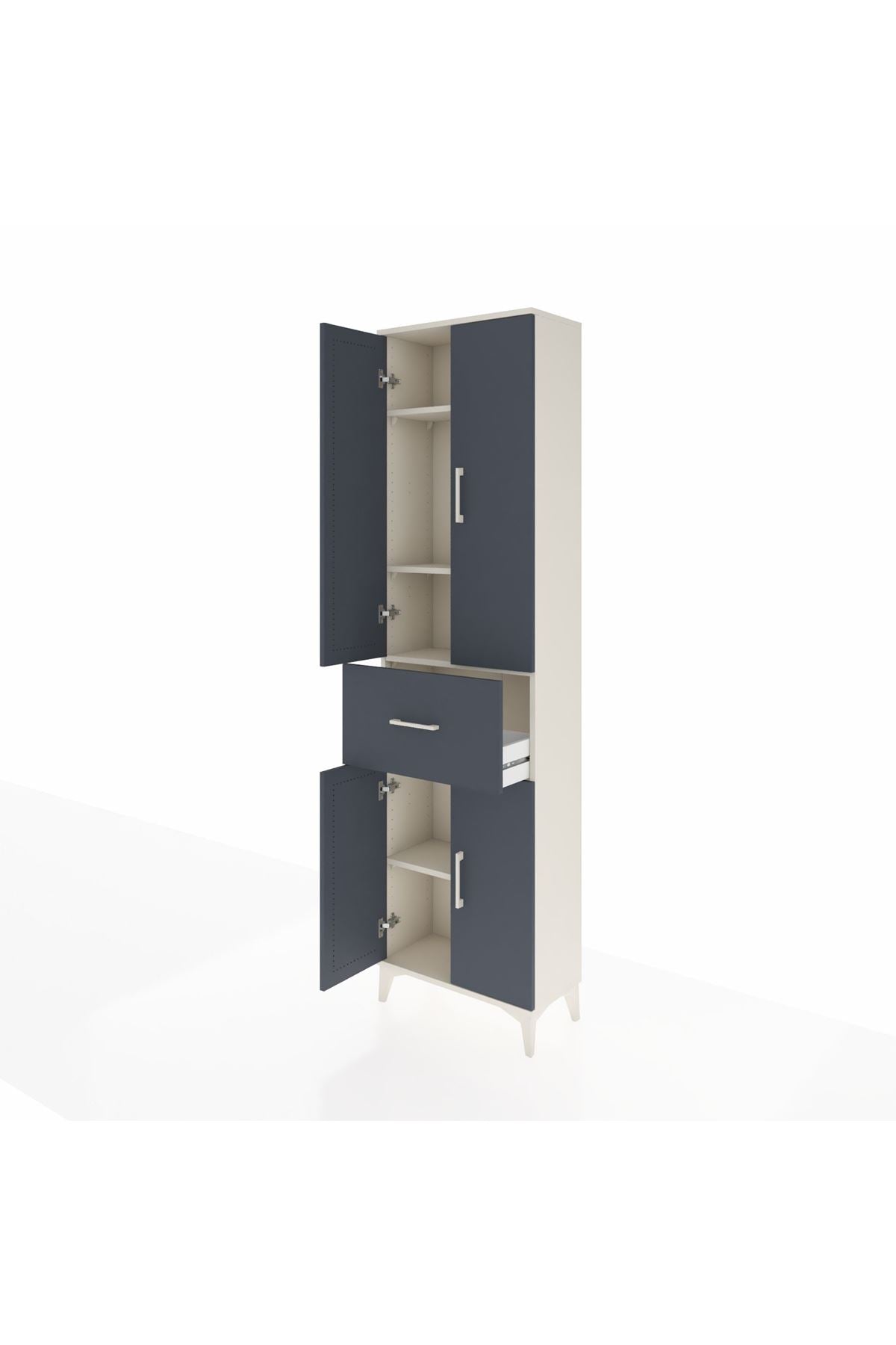 Arges Dolap 4 Raflı Tek Çekmeceli 4 Kapaklı 60x30x221 - S29M202V2A
