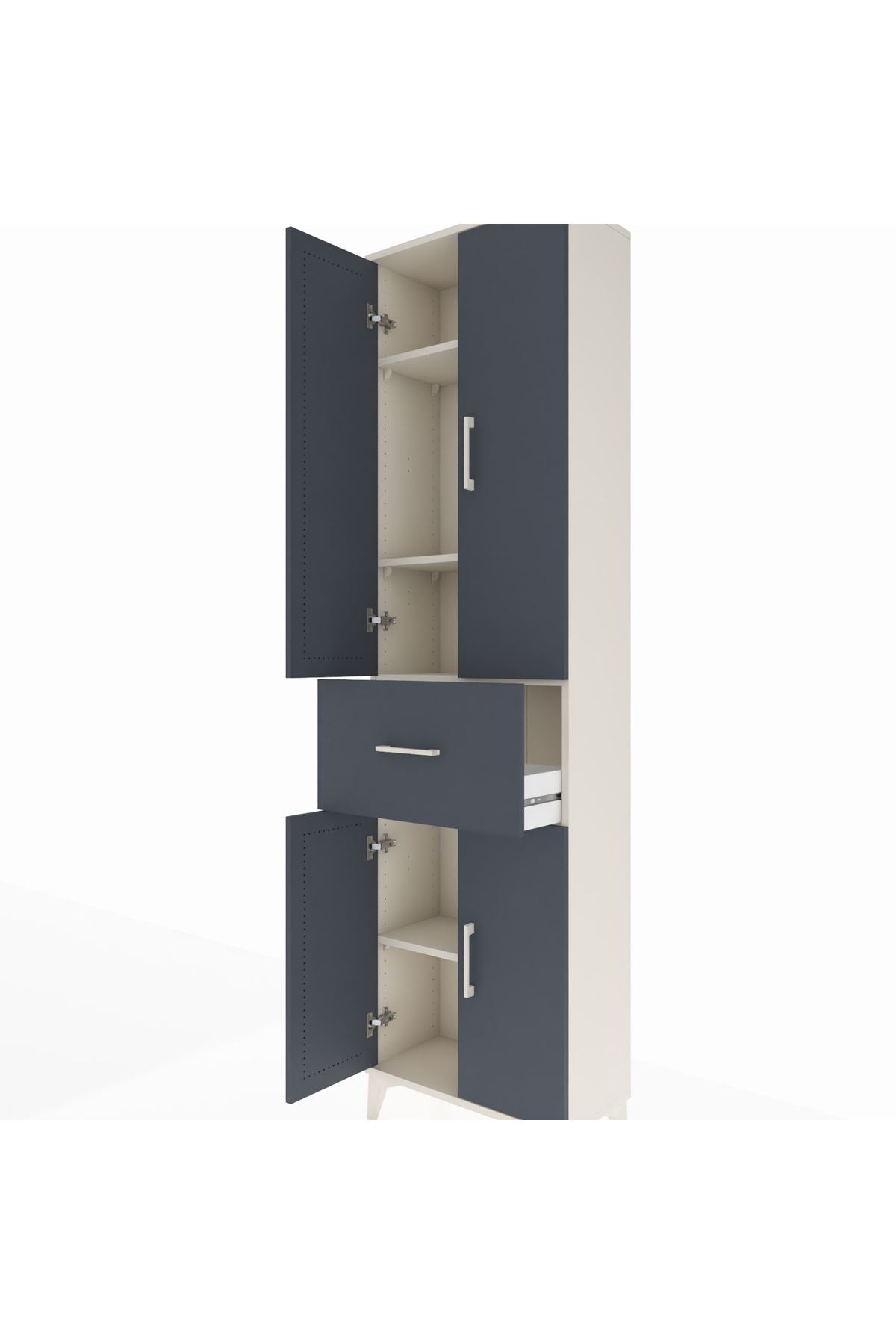 Arges Dolap 4 Raflı Tek Çekmeceli 4 Kapaklı 60x30x221 - S29M202V2A