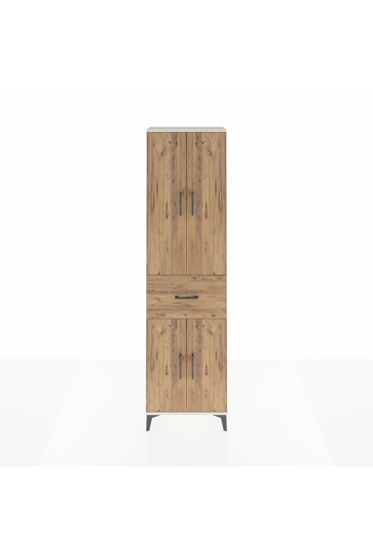 Arges Dolap 4 Raflı Tek Çekmeceli 4 Kapaklı 60x30x221 - S29M202V3A