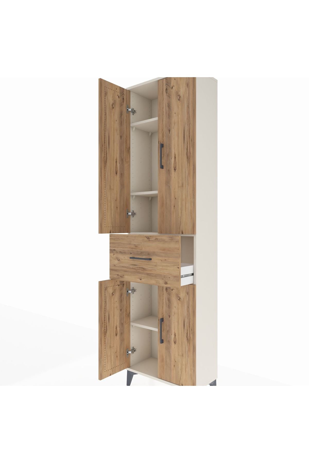 Arges Dolap 4 Raflı Tek Çekmeceli 4 Kapaklı 60x30x221 - S29M202V3A