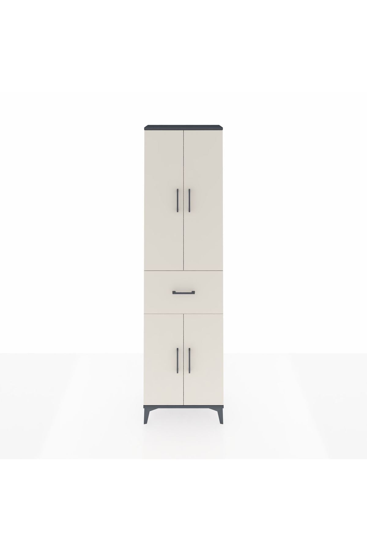 Arges Dolap 4 Raflı Tek Çekmeceli 4 Kapaklı 60x30x221 - S29M202V4A