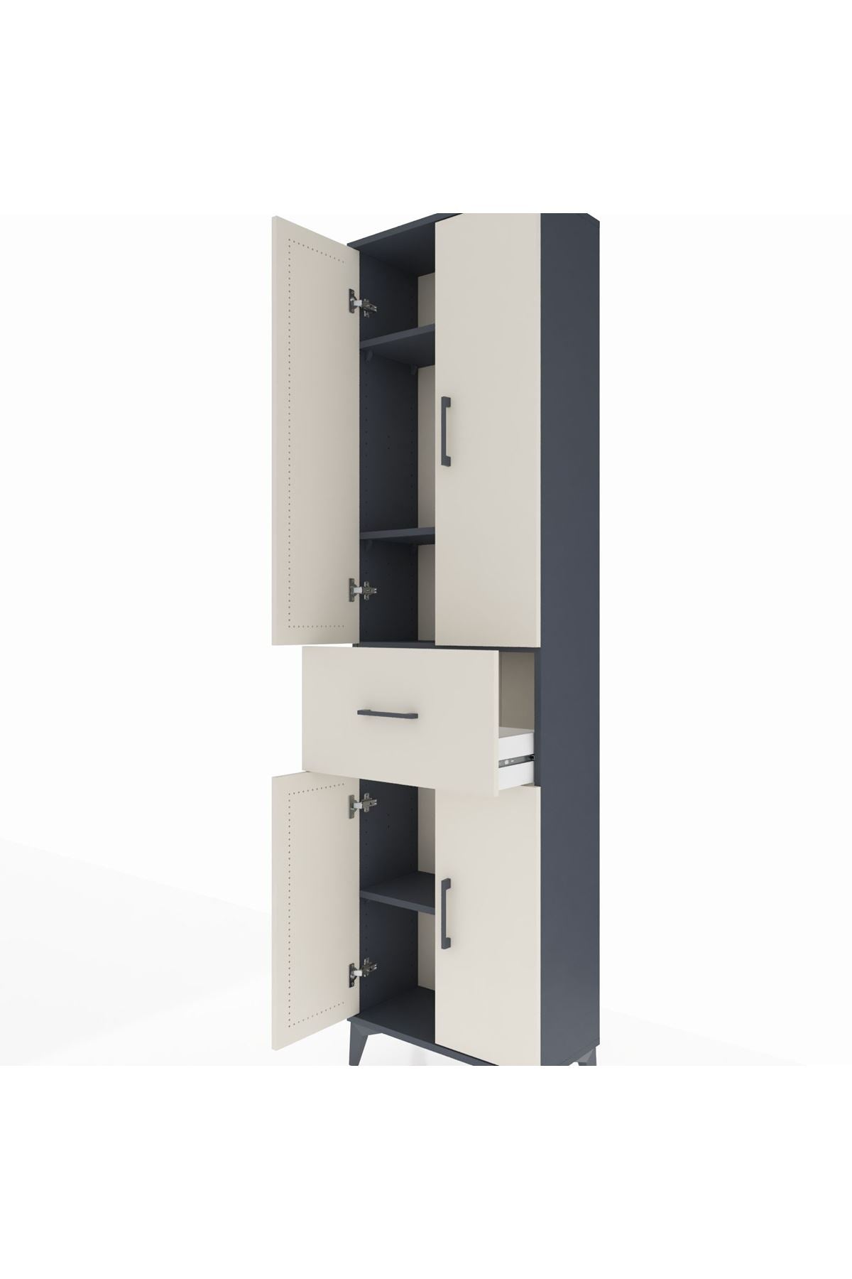 Arges Dolap 4 Raflı Tek Çekmeceli 4 Kapaklı 60x30x221 - S29M202V4A