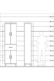 Arges Dolap 4 Raflı Tek Çekmeceli 4 Kapaklı 60x30x221 - S29M202V6A