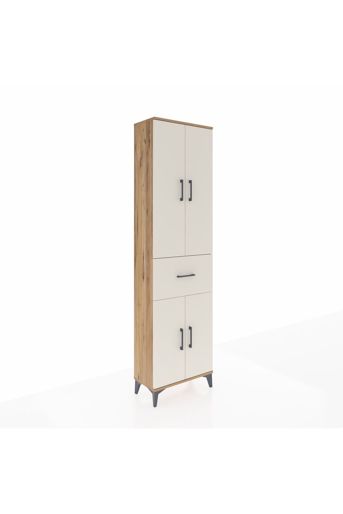 Arges Dolap 4 Raflı Tek Çekmeceli 4 Kapaklı 60x30x221 - S29M202V7A