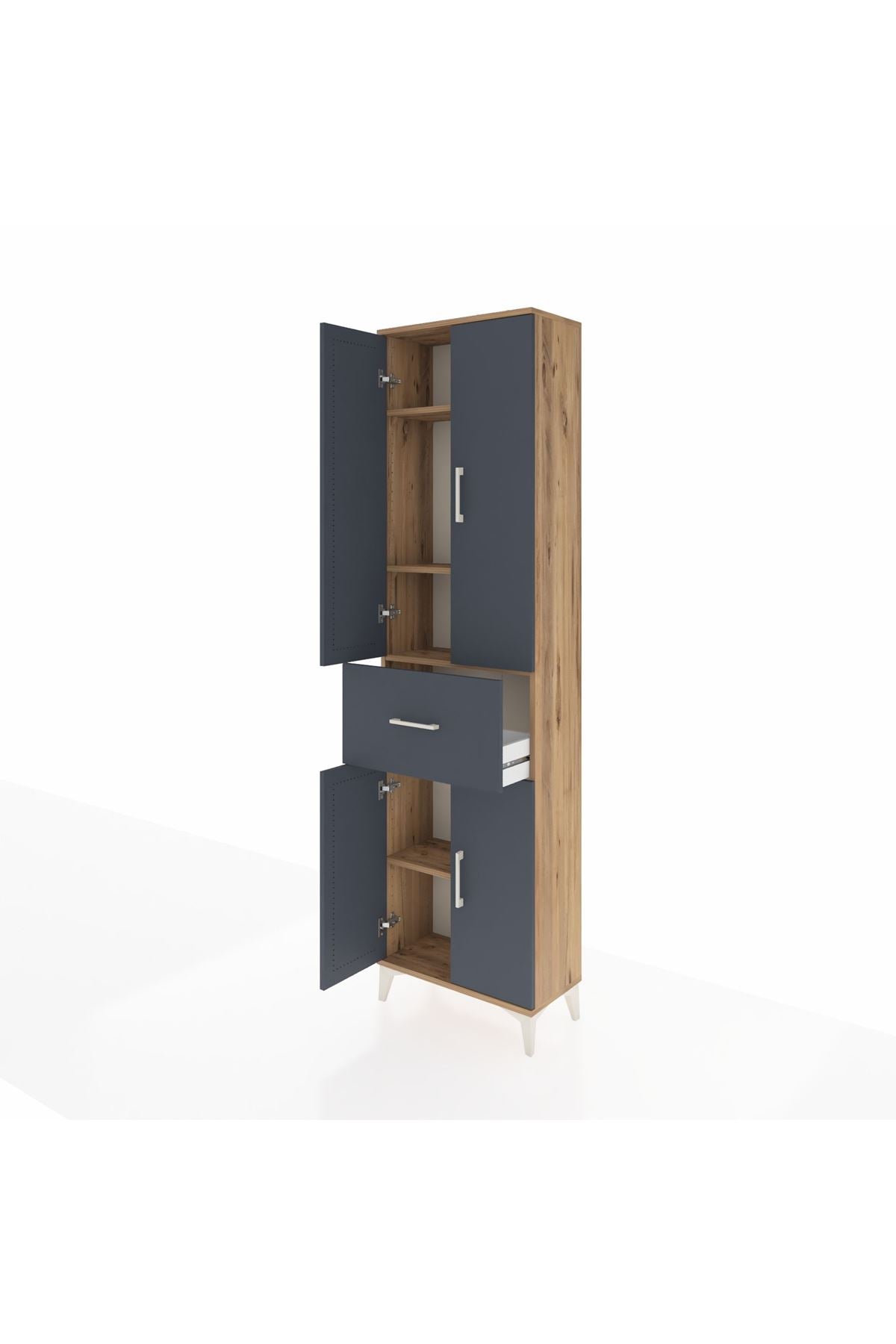 Arges Dolap 4 Raflı Tek Çekmeceli 4 Kapaklı 60x30x221 - S29M202V8A