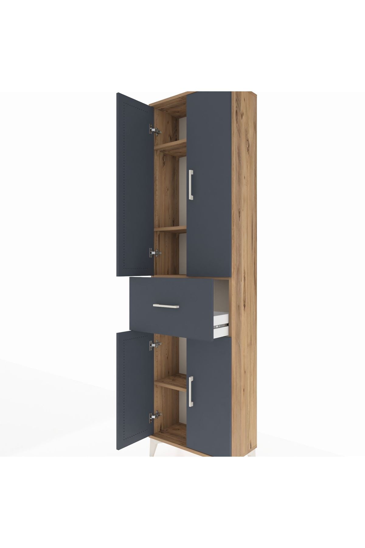 Arges Dolap 4 Raflı Tek Çekmeceli 4 Kapaklı 60x30x221 - S29M202V8A