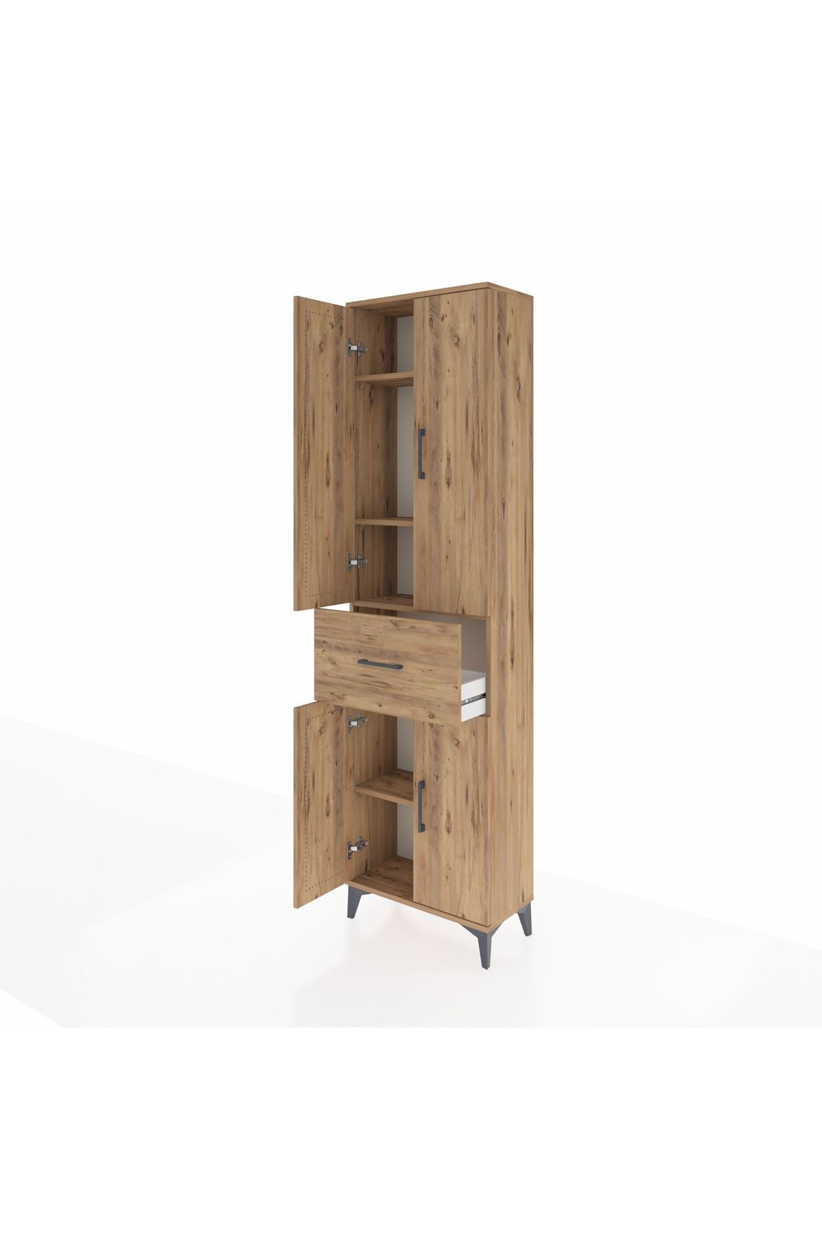Arges Dolap 4 Raflı Tek Çekmeceli 4 Kapaklı 60x30x221 - S29M202V9A