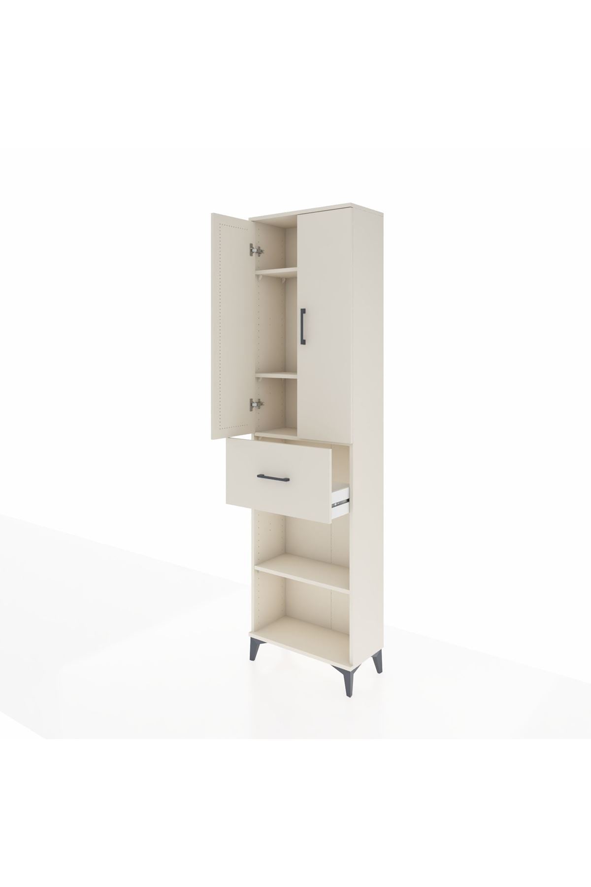 Arges Dolap 4 Raflı Tek Çekmeceli 2 Kapaklı 60x30x221 - S29M203V1A
