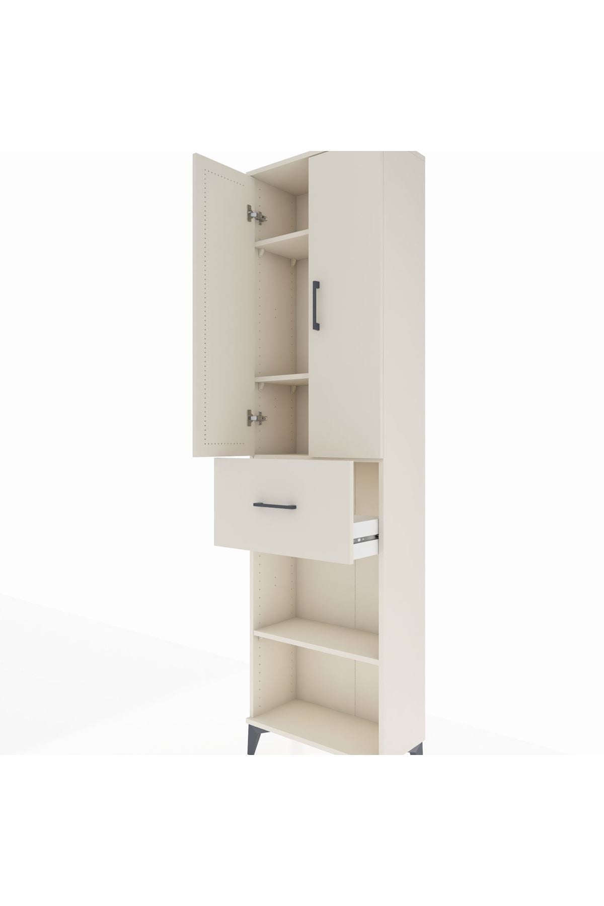 Arges Dolap 4 Raflı Tek Çekmeceli 2 Kapaklı 60x30x221 - S29M203V1A