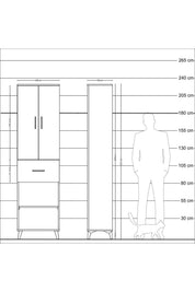 Arges Dolap 4 Raflı Tek Çekmeceli 2 Kapaklı 60x30x221 - S29M203V5A