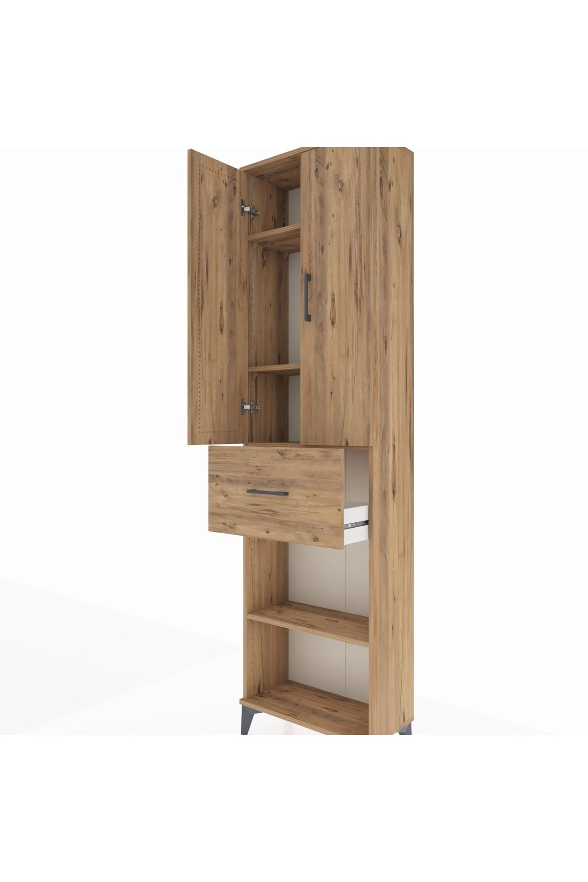 Arges Dolap 4 Raflı Tek Çekmeceli 2 Kapaklı 60x30x221 - S29M203V9A