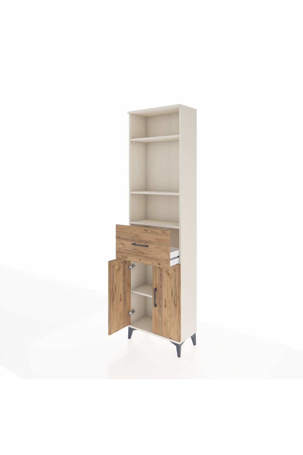 Arges Dolap 4 Raflı Tek Çekmeceli 2 Kapaklı 60x30x221 - S29M204V3A