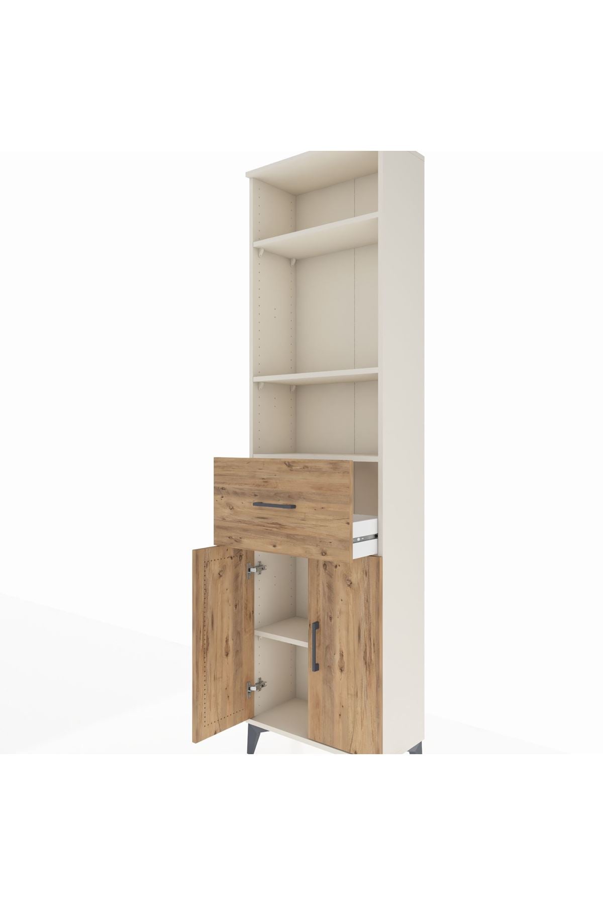 Arges Dolap 4 Raflı Tek Çekmeceli 2 Kapaklı 60x30x221 - S29M204V3A