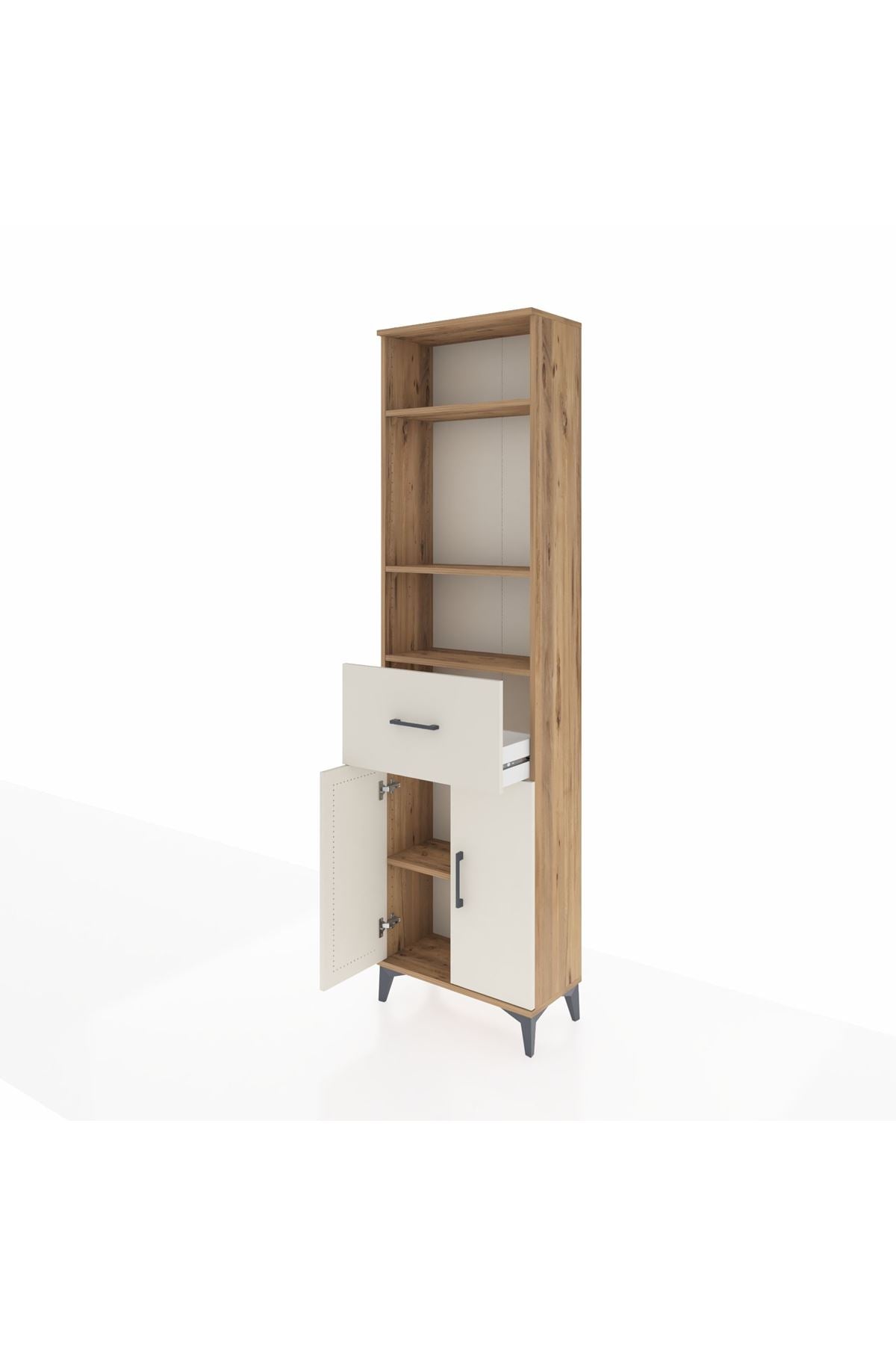 Arges Dolap 4 Raflı Tek Çekmeceli 2 Kapaklı 60x30x221 - S29M204V7A