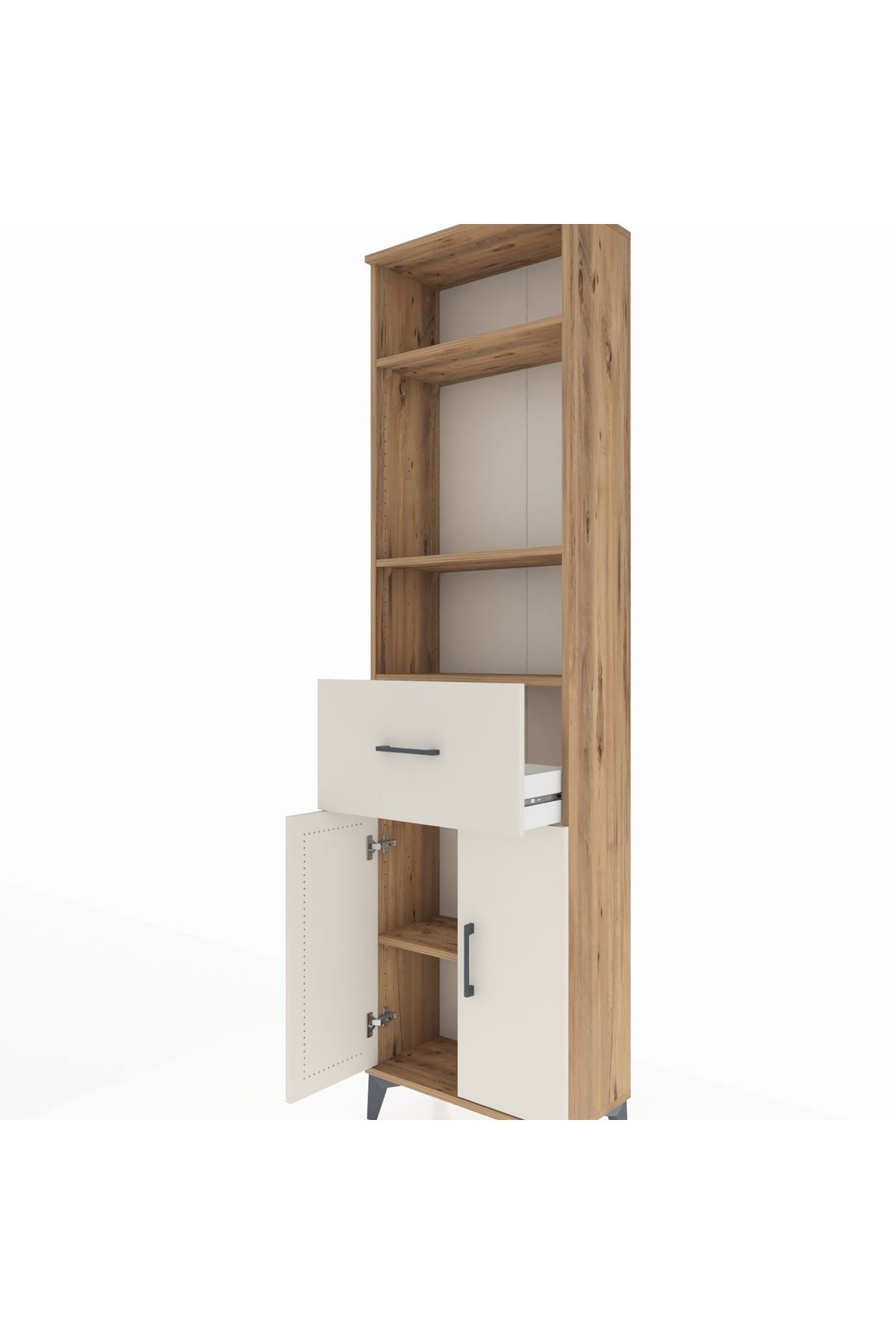 Arges Dolap 4 Raflı Tek Çekmeceli 2 Kapaklı 60x30x221 - S29M204V7A