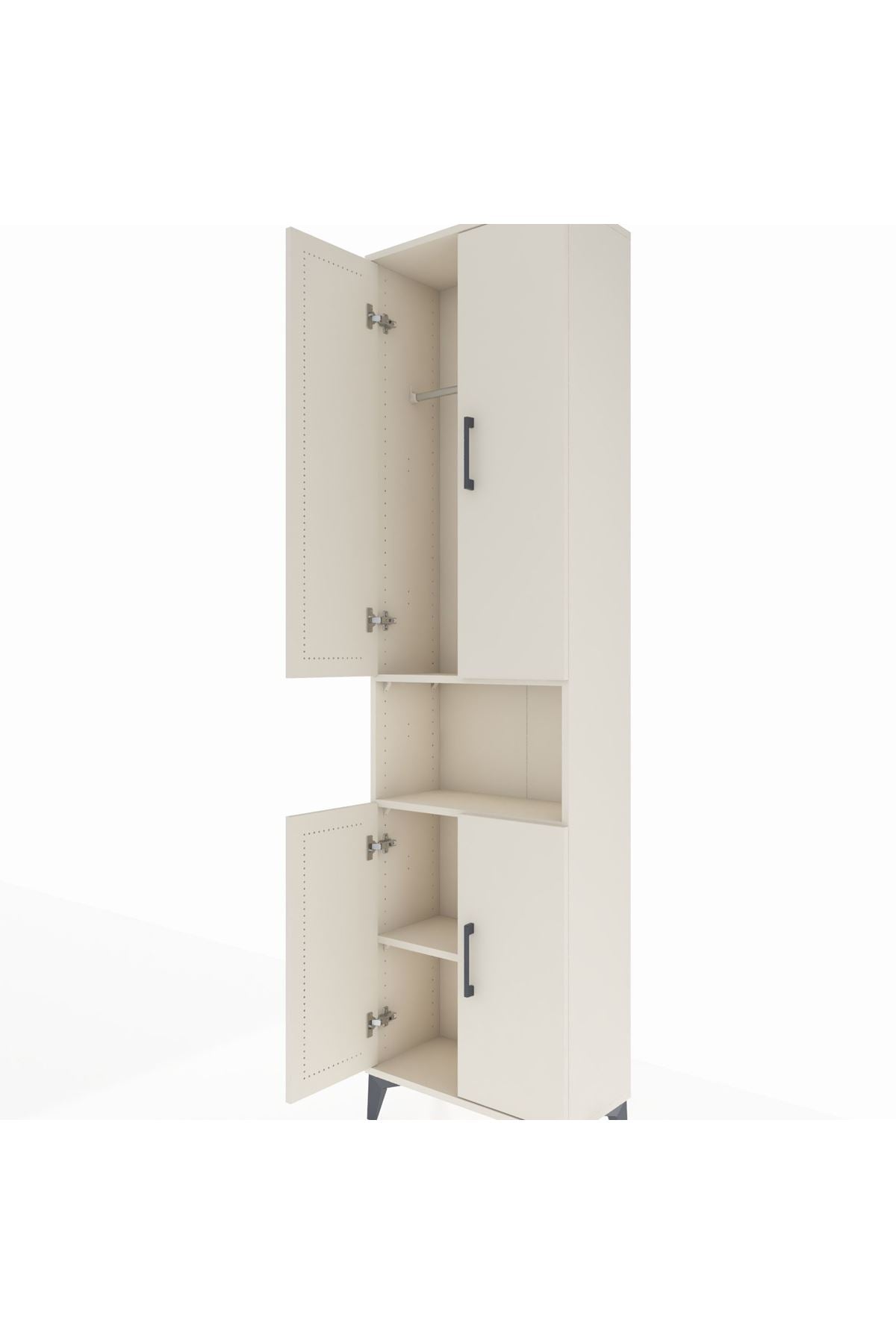 Arges Dolap 3 Raflı 4 Kapaklı Tek Askılı 60x30x221 - S29M206V1A