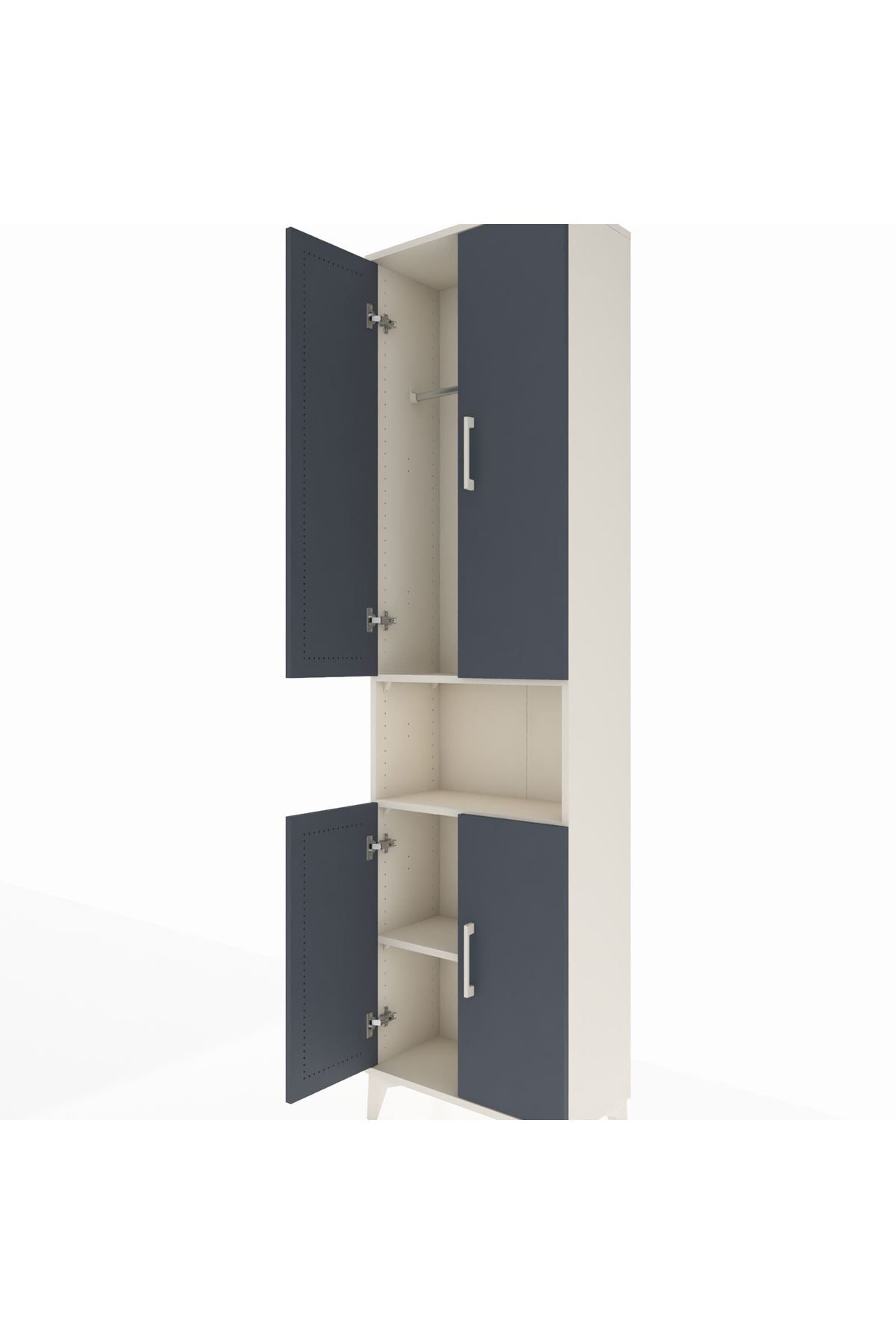Arges Dolap 3 Raflı 4 Kapaklı Tek Askılı 60x30x221 - S29M206V2A