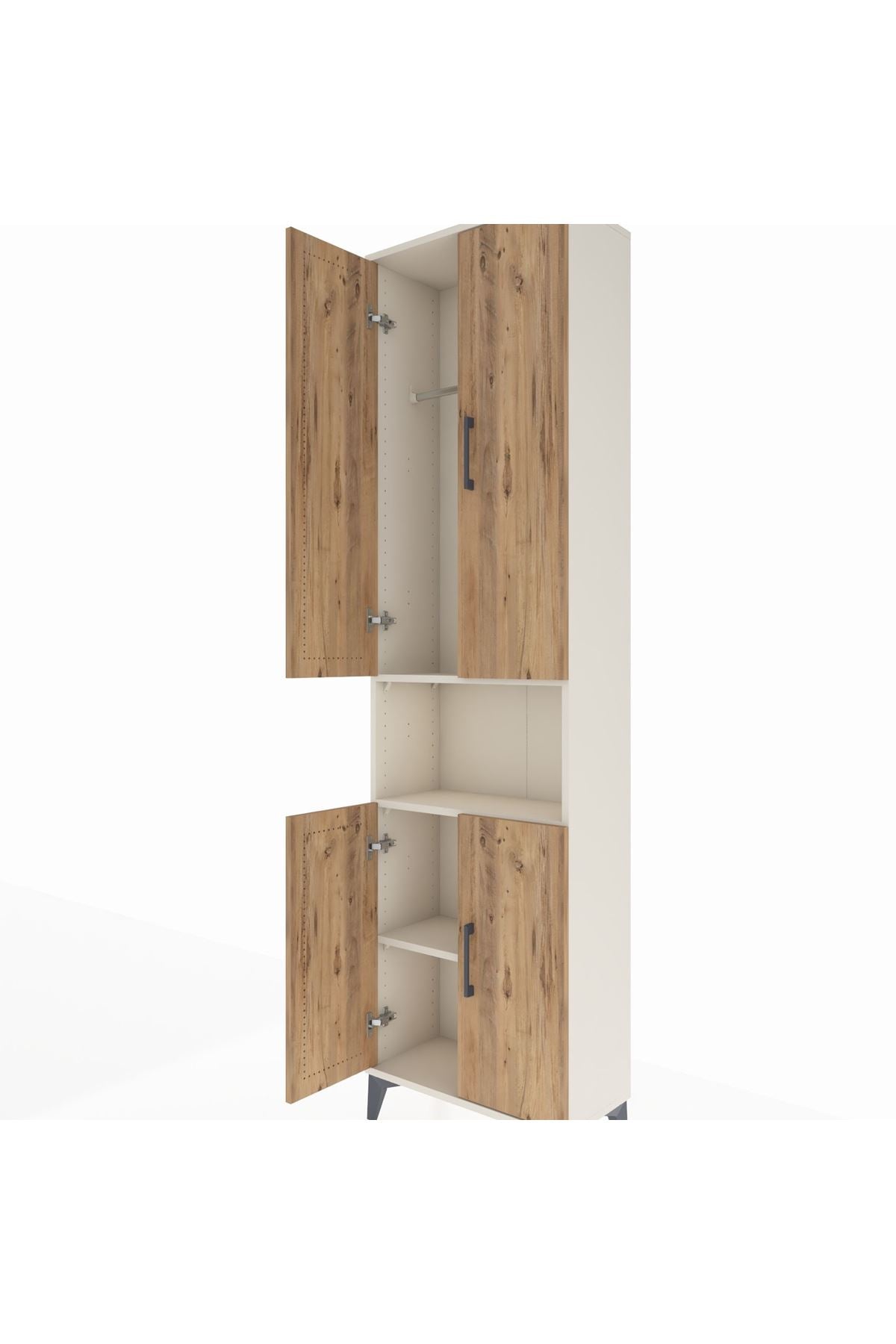 Arges Dolap 3 Raflı 4 Kapaklı Tek Askılı 60x30x221 - S29M206V3A