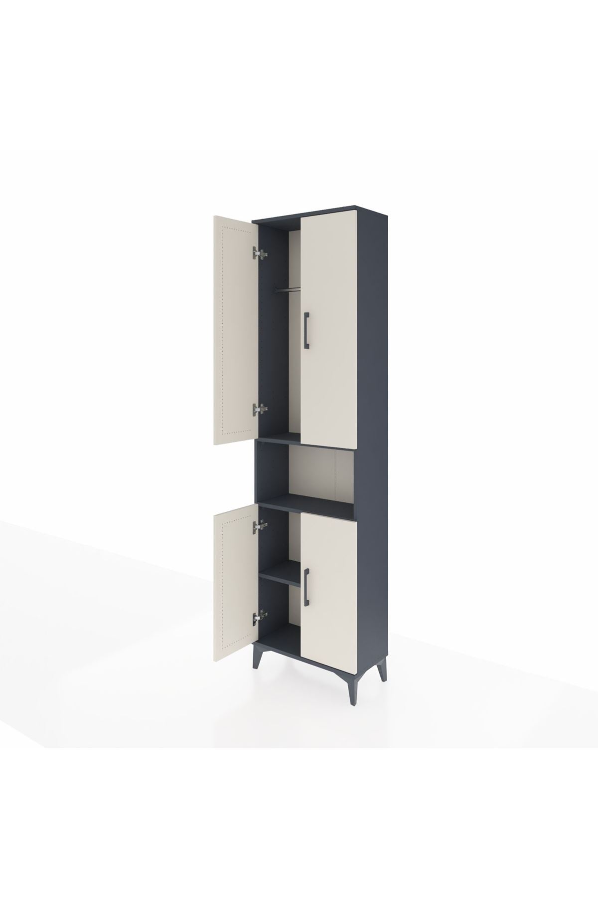 Arges Dolap 3 Raflı 4 Kapaklı Tek Askılı 60x30x221 - S29M206V4A