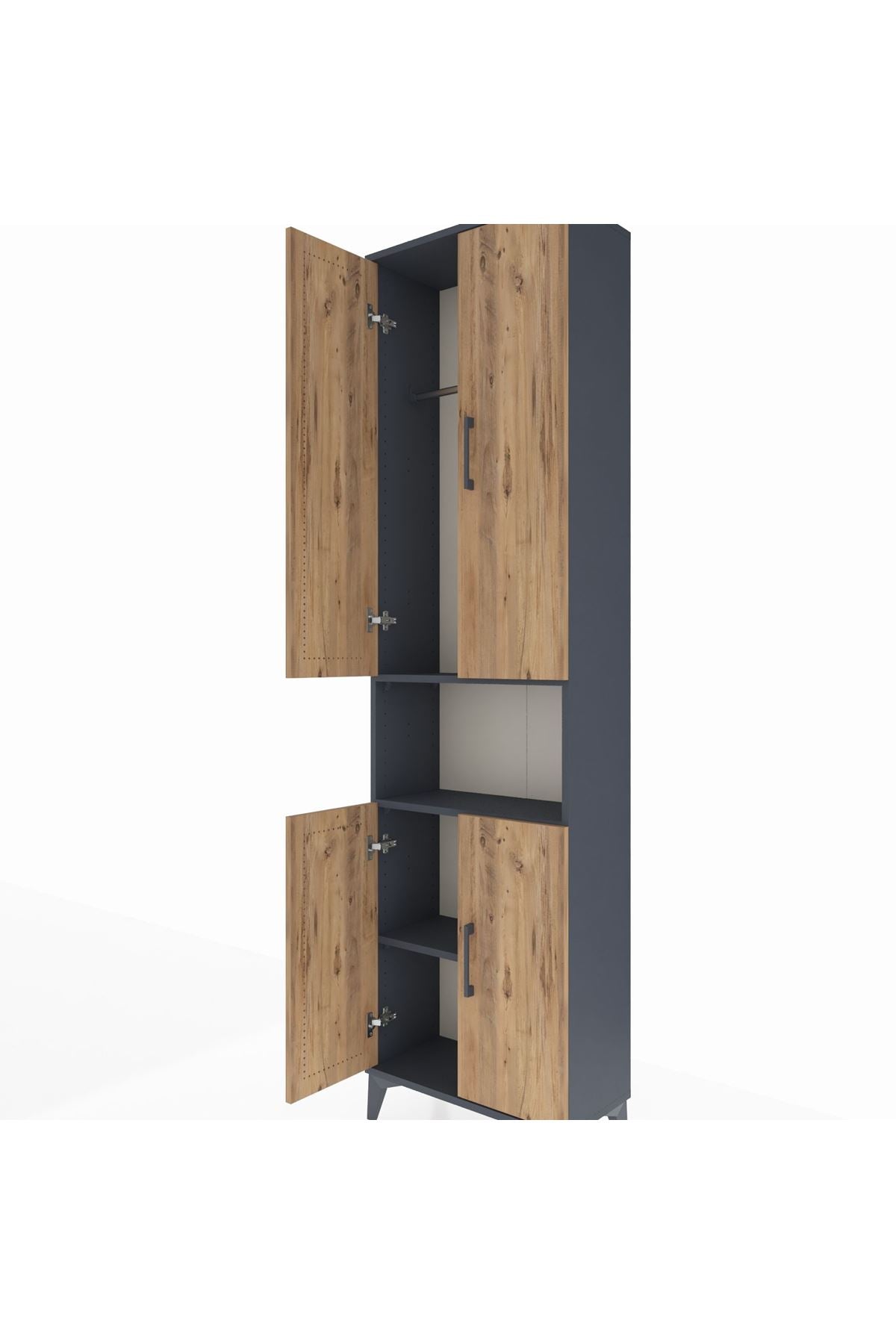 Arges Dolap 3 Raflı 4 Kapaklı Tek Askılı 60x30x221 - S29M206V6A