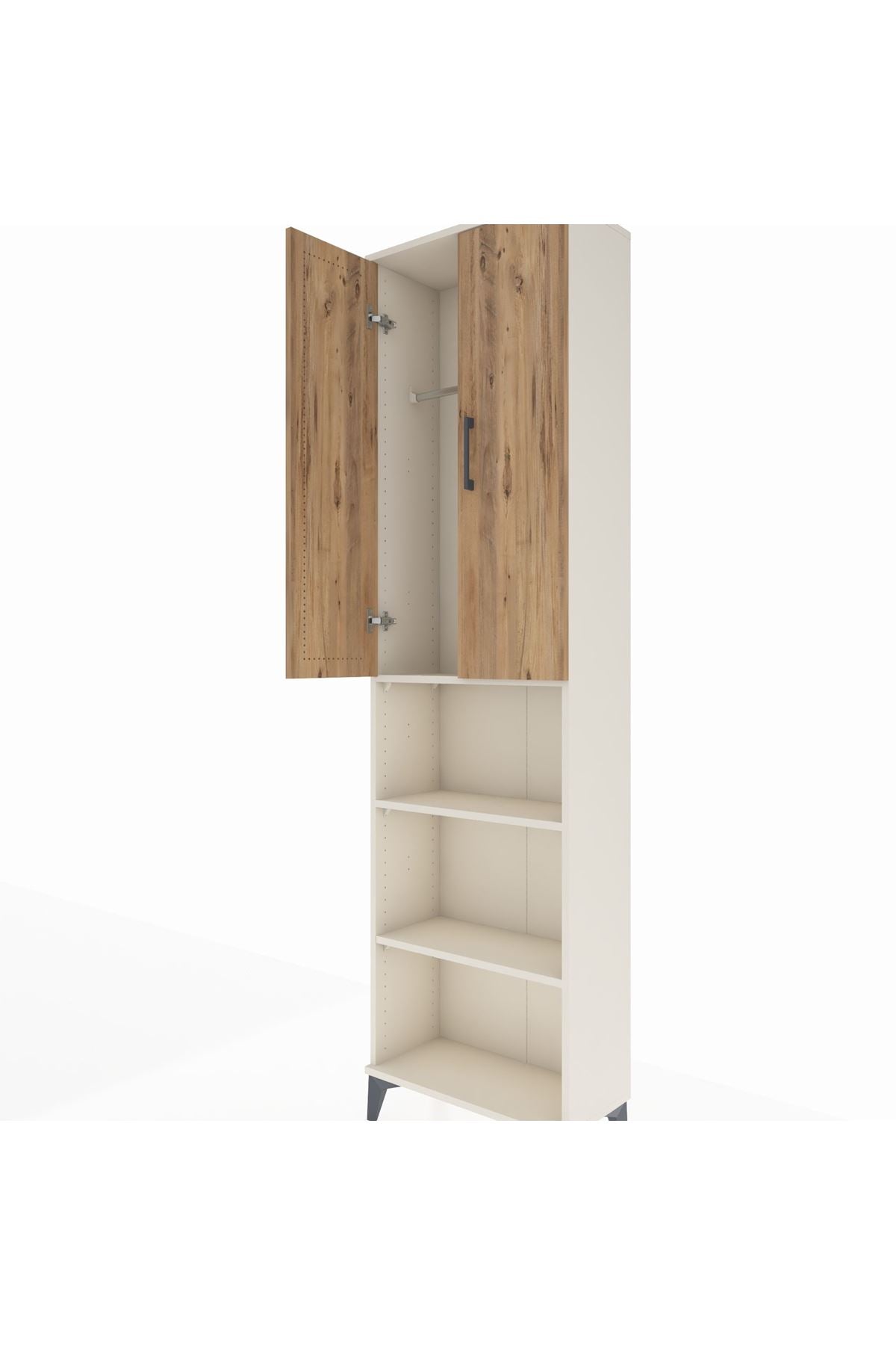 Arges Dolap 3 Raflı 2 Kapaklı Tek Askılı 60x30x221 - S29M207V3A