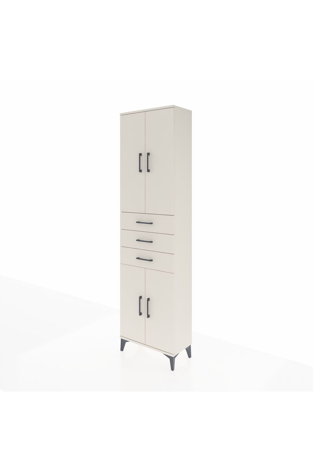 Arges Dolap 4 Raflı 3 Çekmeceli 4 Kapaklı 60x30x221 - S29M212V1A