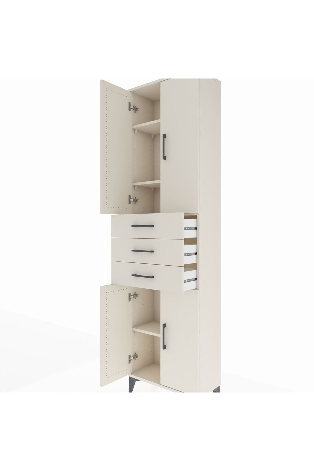 Arges Dolap 4 Raflı 3 Çekmeceli 4 Kapaklı 60x30x221 - S29M212V1A