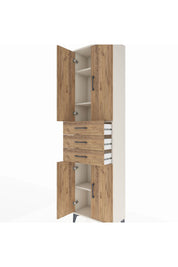 Arges Dolap 4 Raflı 3 Çekmeceli 4 Kapaklı 60x30x221 - S29M212V3A