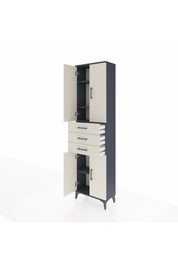 Arges Dolap 4 Raflı 3 Çekmeceli 4 Kapaklı 60x30x221 - S29M212V4A