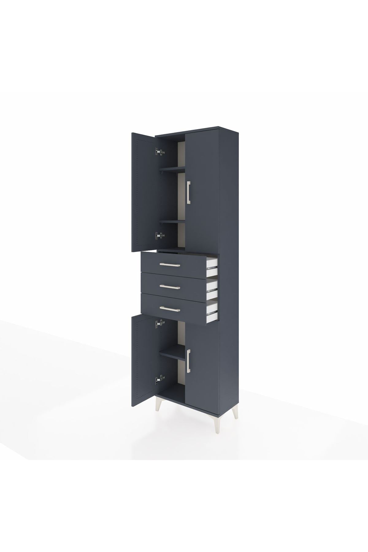 Arges Dolap 4 Raflı 3 Çekmeceli 4 Kapaklı 60x30x221 - S29M212V5A