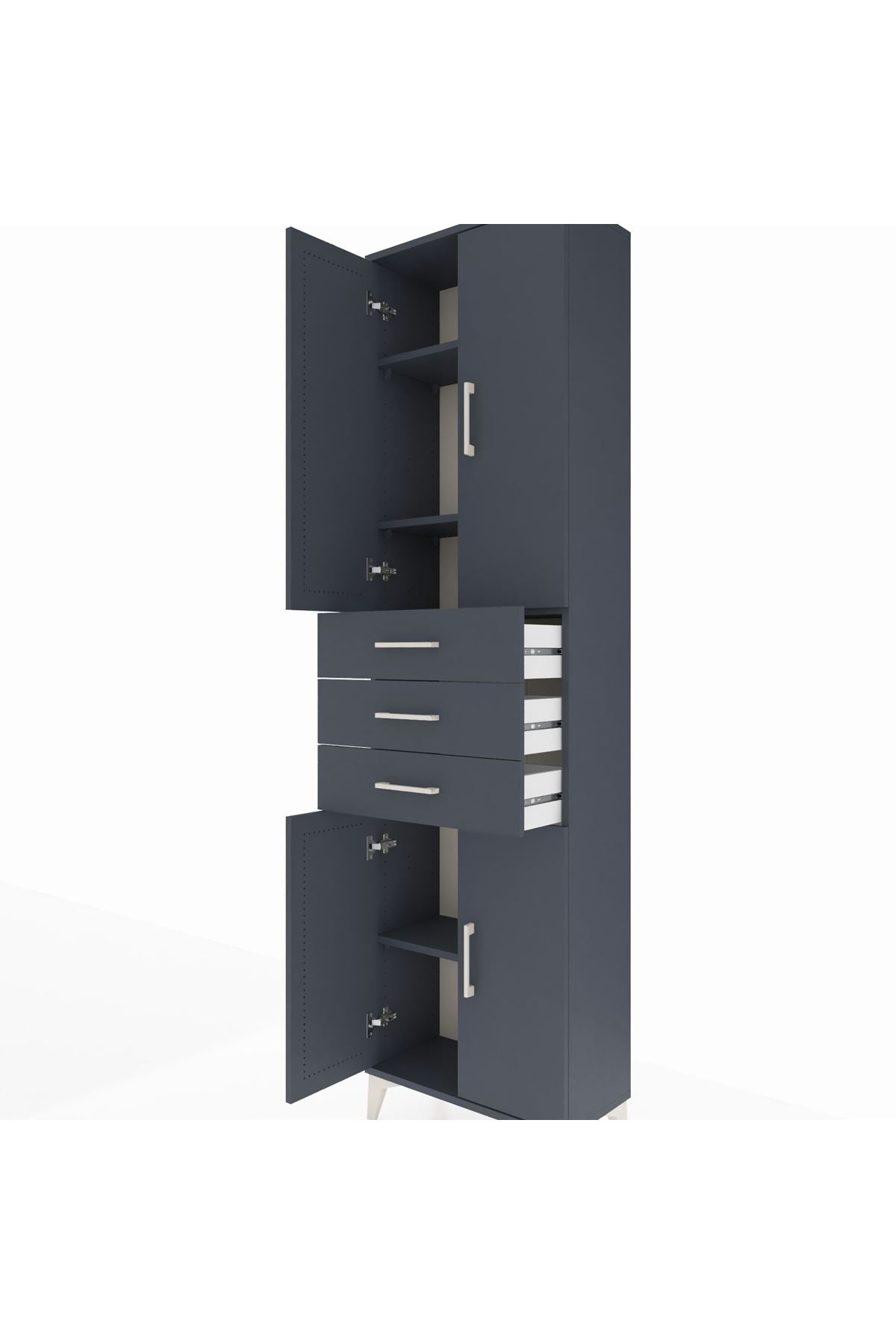 Arges Dolap 4 Raflı 3 Çekmeceli 4 Kapaklı 60x30x221 - S29M212V5A